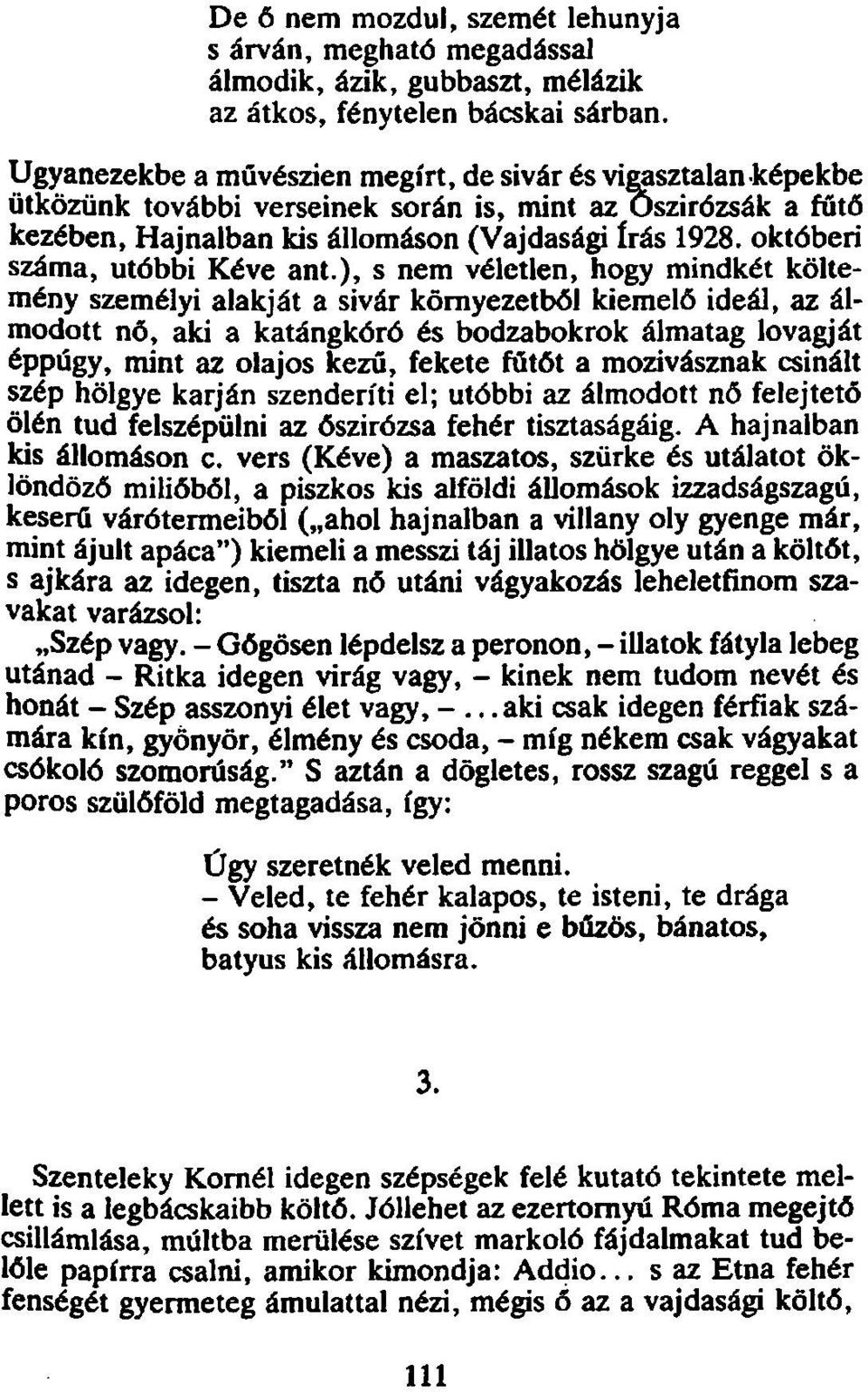októberi száma, utóbbi Kéve ant.