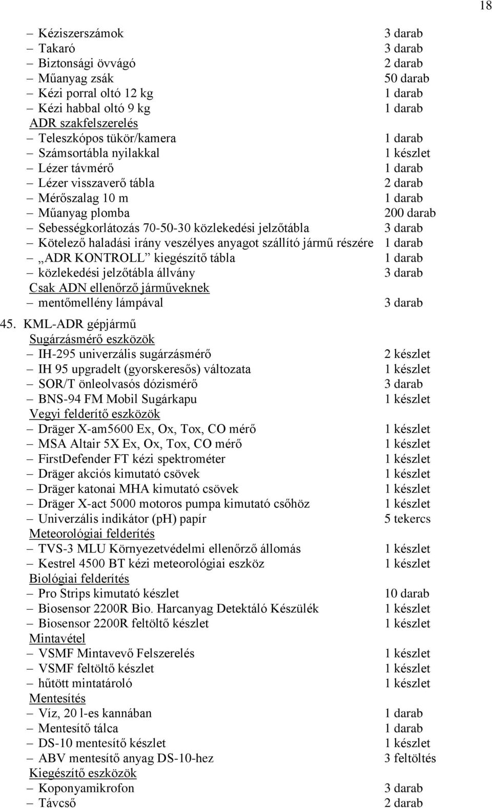 Kötelező haladási irány veszélyes anyagot szállító jármű részére 1 darab ADR KONTROLL kiegészítő tábla 1 darab közlekedési jelzőtábla állvány 3 darab Csak ADN ellenőrző járműveknek mentőmellény