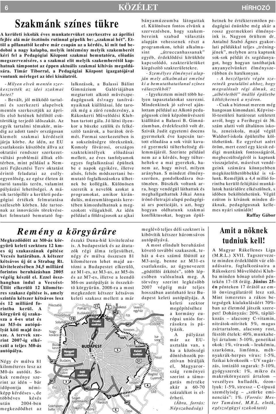 a szakmai elit melyik szakemberétõl kaphatnak támpontot az éppen aktuális szakmai kihívás megoldására. Timár Tiborral, a Pedagógiai Központ igazgatójával vontunk mérleget az idei kínálatról.