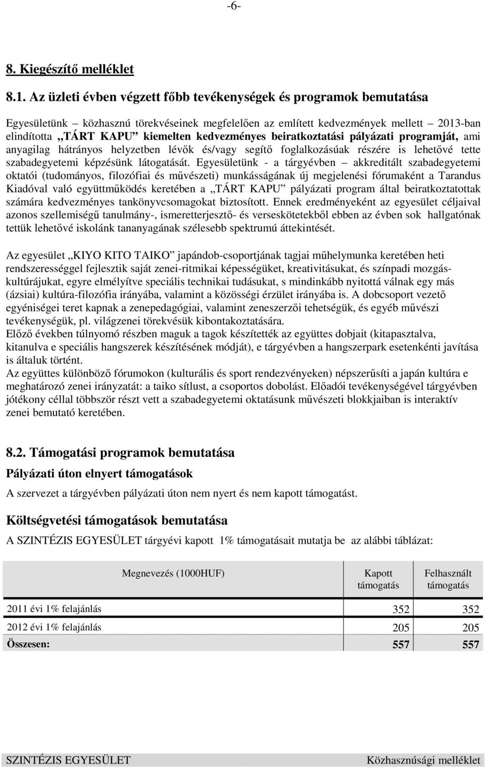 kedvezményes beiratkoztatási pályázati programját, ami anyagilag hátrányos helyzetben lévők és/vagy segítő foglalkozásúak részére is lehetővé tette szabadegyetemi képzésünk látogatását.