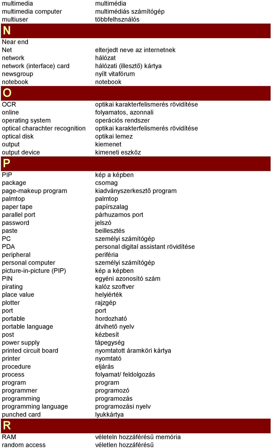 language post power supply printed circuit board printer procedure process mer ming ming language punched card R RAM random access multimédia multimédiás számítógép többfelhsználós elterjedt neve az