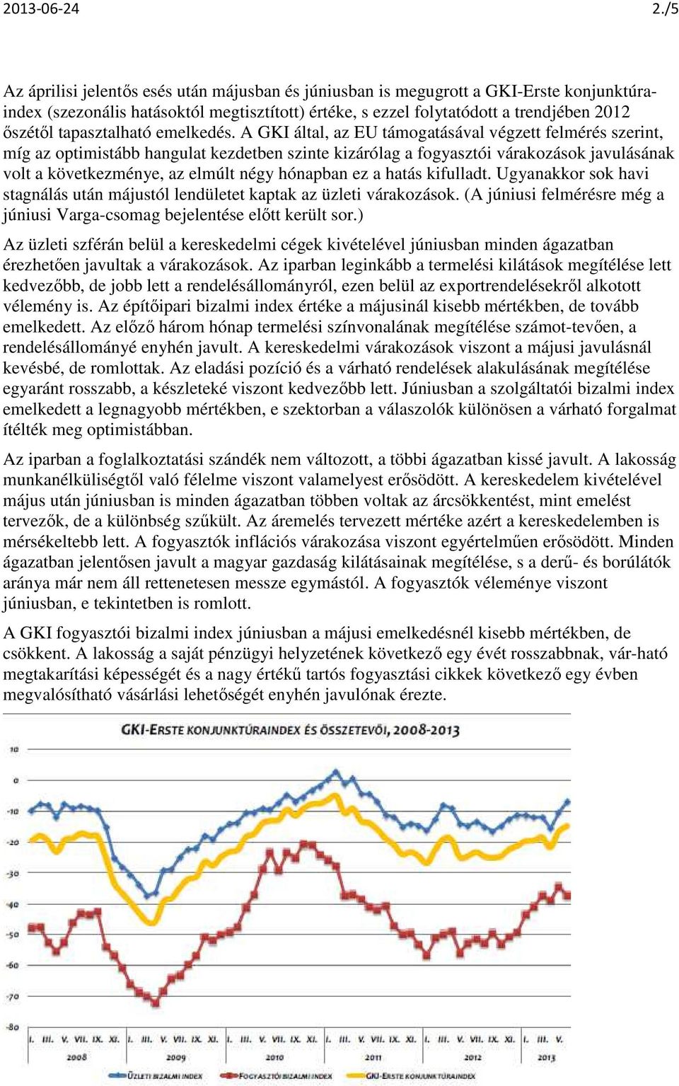 tapasztalható emelkedés.