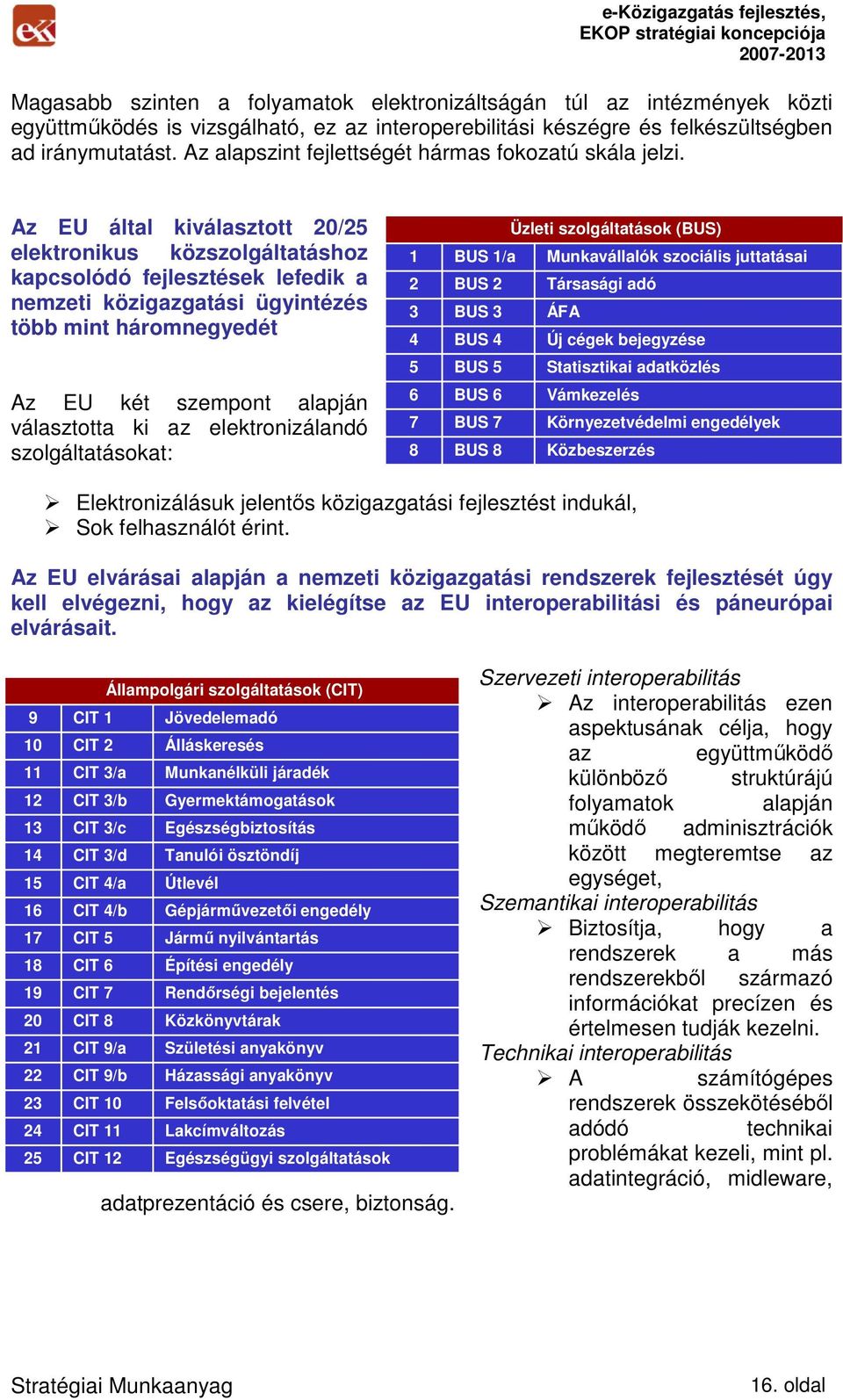 Az EU által kiválasztott 20/25 elektronikus közszolgáltatáshoz kapcsolódó fejlesztések lefedik a nemzeti közigazgatási ügyintézés több mint háromnegyedét Az EU két szempont alapján választotta ki az