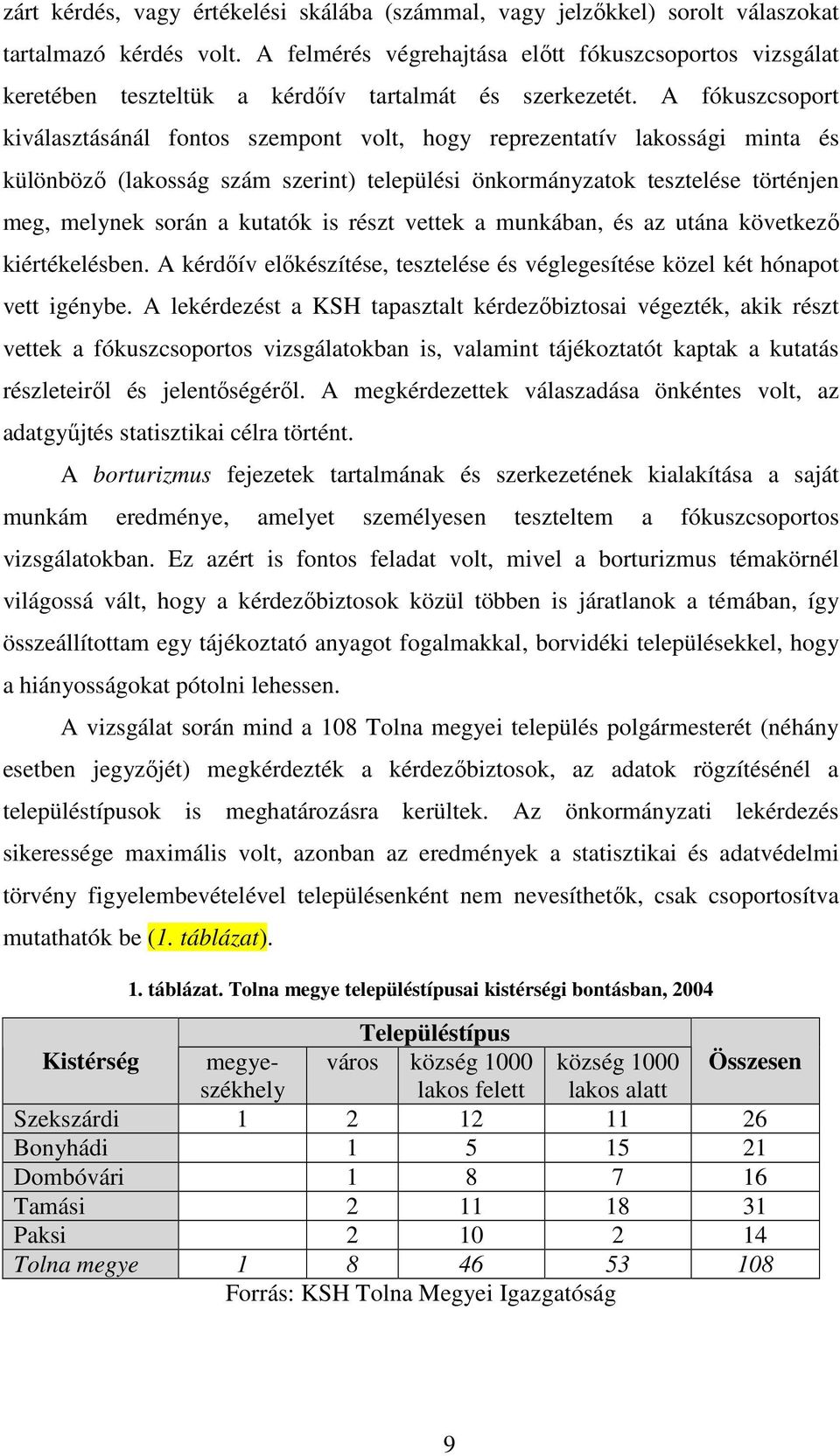 A fókuszcsoport kiválasztásánál fontos szempont volt, hogy reprezentatív lakossági minta és különbözı (lakosság szám szerint) települési önkormányzatok tesztelése történjen meg, melynek során a