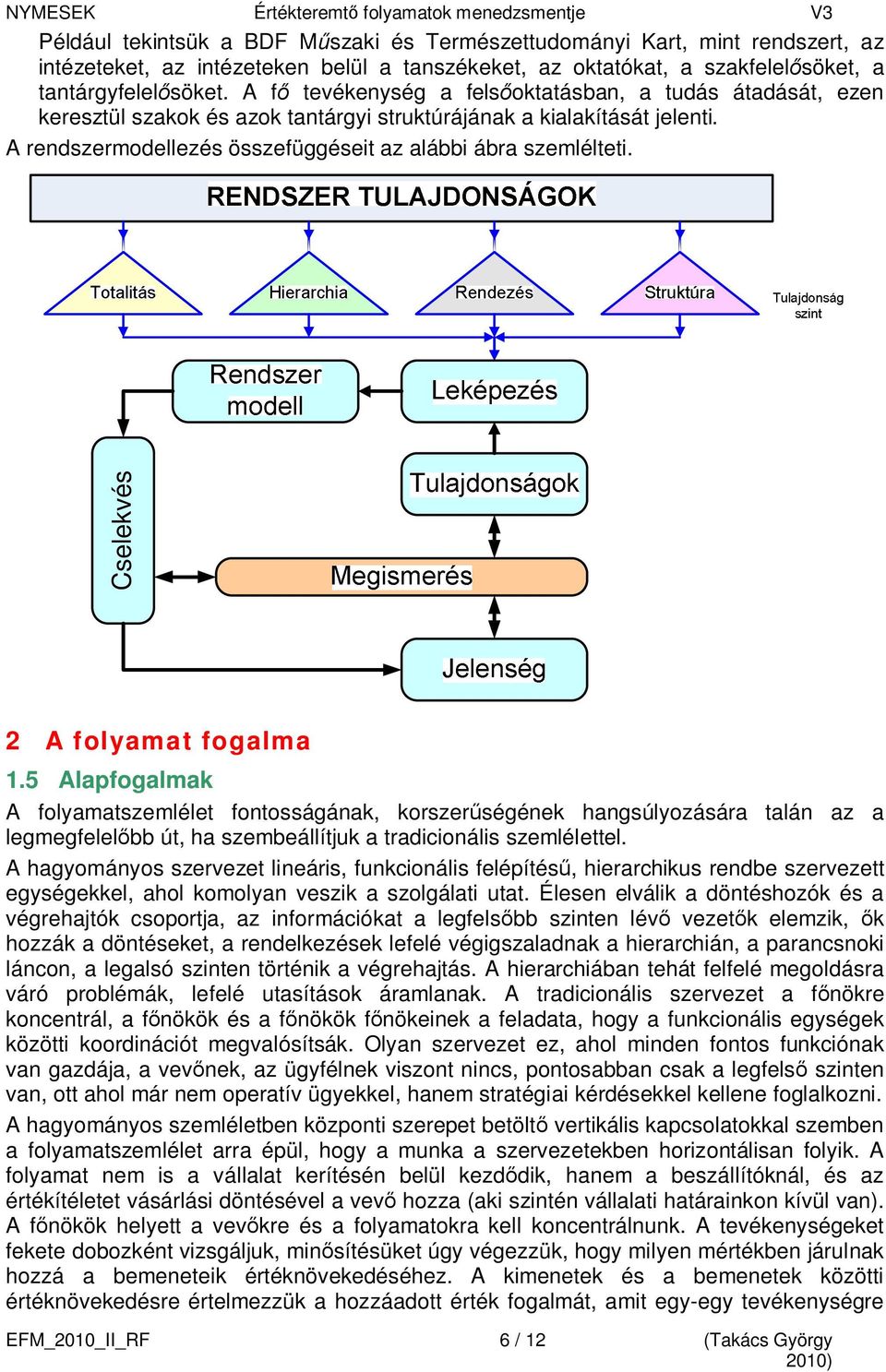 Cselekvés 2 A folyamat fogalma 1.5 Alapfogalmak A folyamatszemlélet fontosságának, korszerűségének hangsúlyozására talán az a legmegfelelőbb út, ha szembeállítjuk a tradicionális szemlélettel.