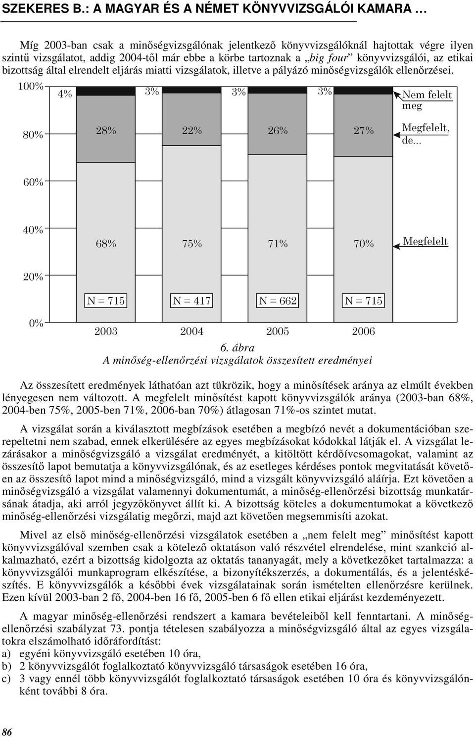 ábra A minıség-ellenırzési vizsgálatok összesített eredményei Az összesített eredmények láthatóan azt tükrözik, hogy a minısítések aránya az elmúlt években lényegesen nem változott.