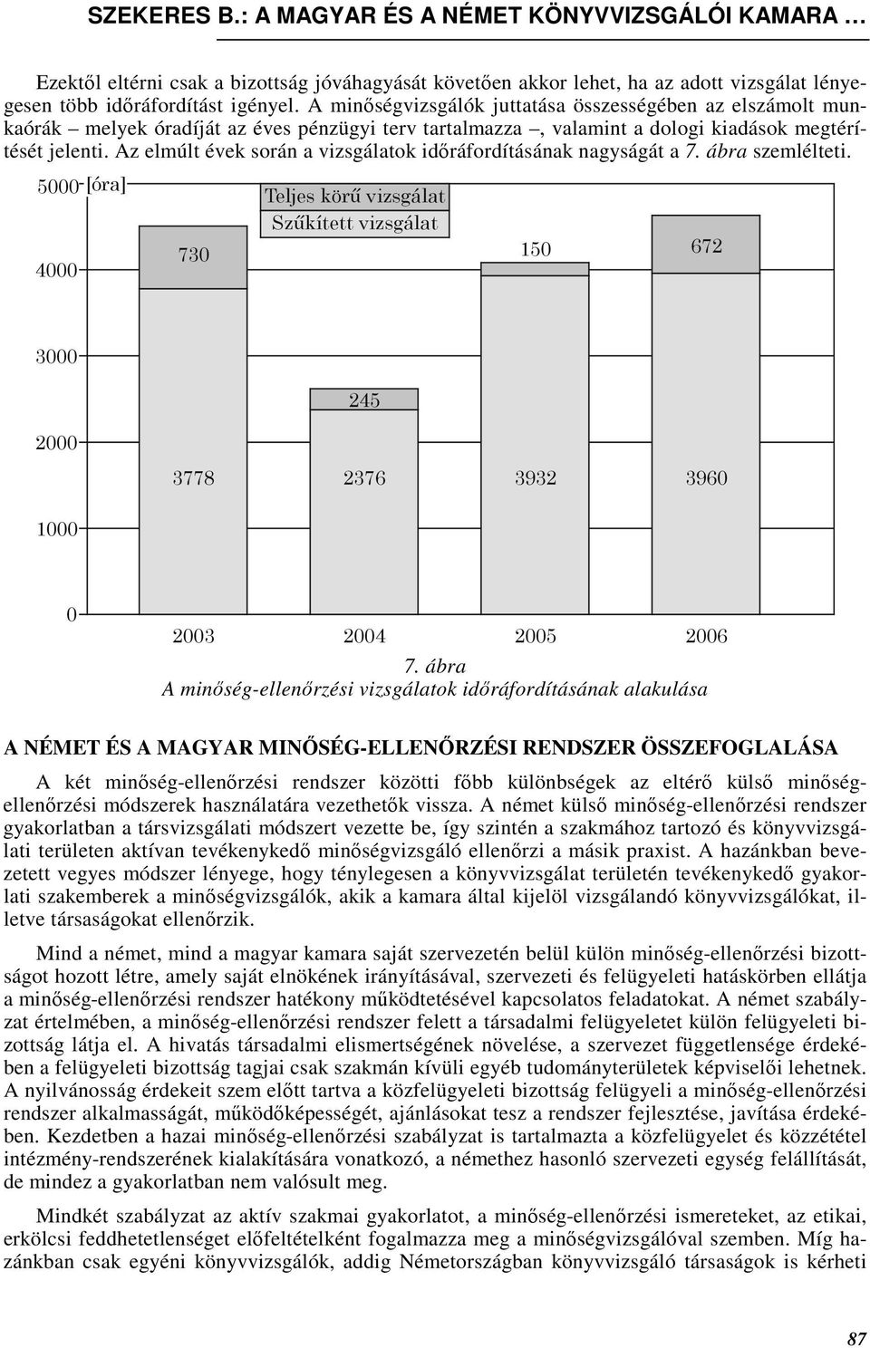 Az elmúlt évek során a vizsgálatok idıráfordításának nagyságát a 7.