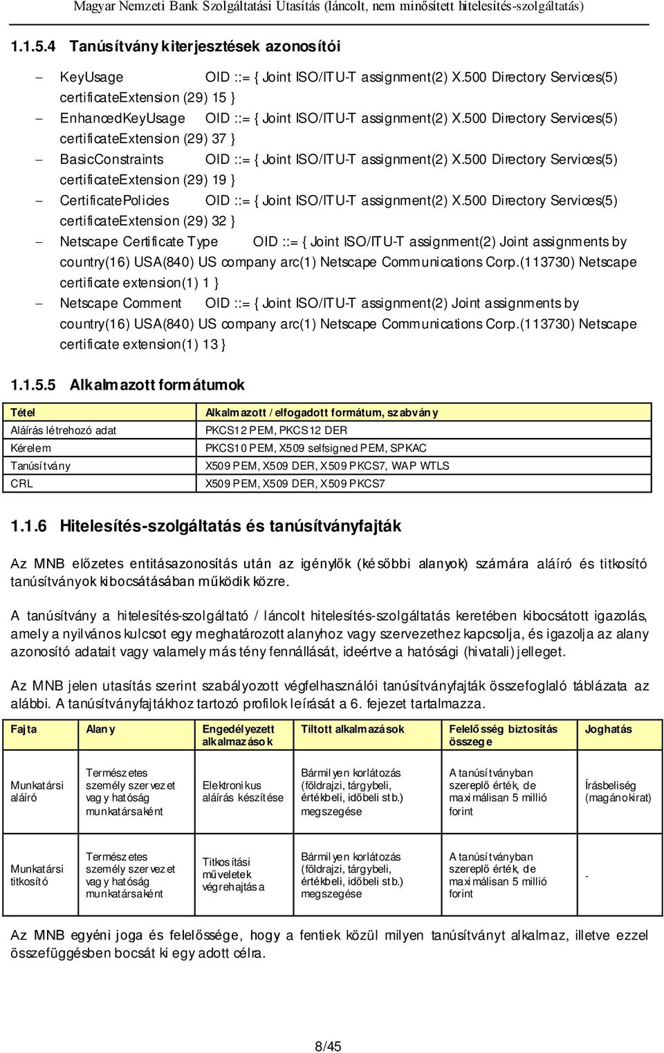 500 Directory Services(5) certificateextension (29) 37 } BasicConstraints OID ::= { Joint ISO/ITU-T assignment(2) X.