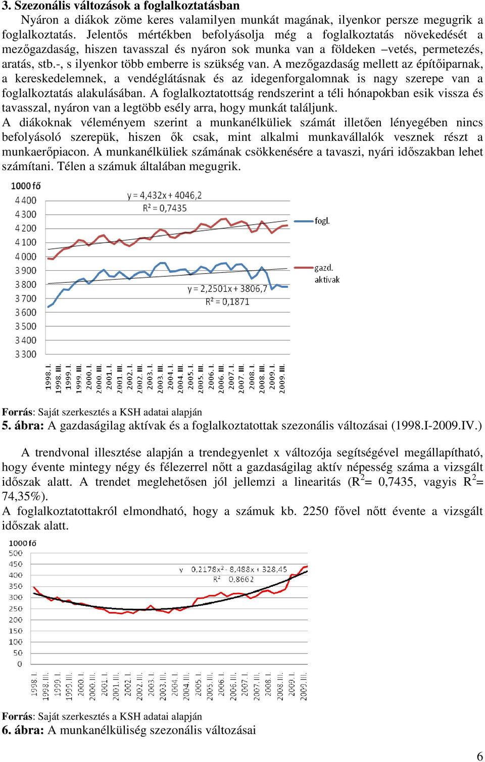 -, s ilyenkor több emberre is szükség van. A mezıgazdaság mellett az építıiparnak, a kereskedelemnek, a vendéglátásnak és az idegenforgalomnak is nagy szerepe van a foglalkoztatás alakulásában.