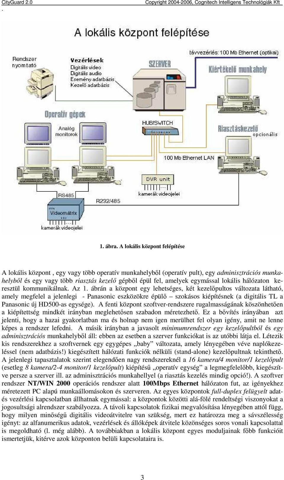 kiépítésnek (a digitális TL a Panasonic új HD500-as egysége) A fenti központ szoftver-rendszere rugalmasságának köszönhetıen a kiépítettség mindkét irányban meglehetısen szabadon méretezhetı Ez a