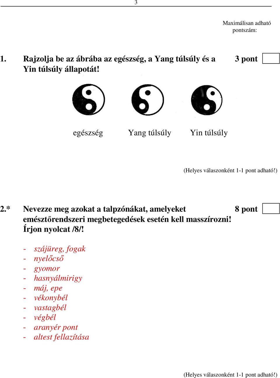 egészség Yang túlsúly Yin túlsúly 2.