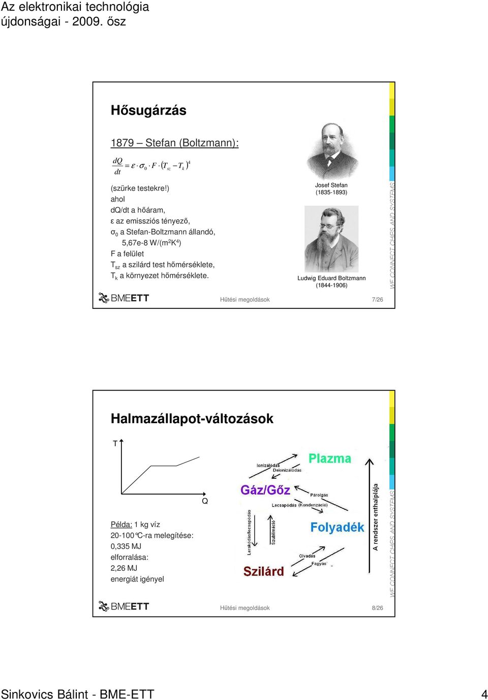 test hımérséklete, T k a környezet hımérséklete.