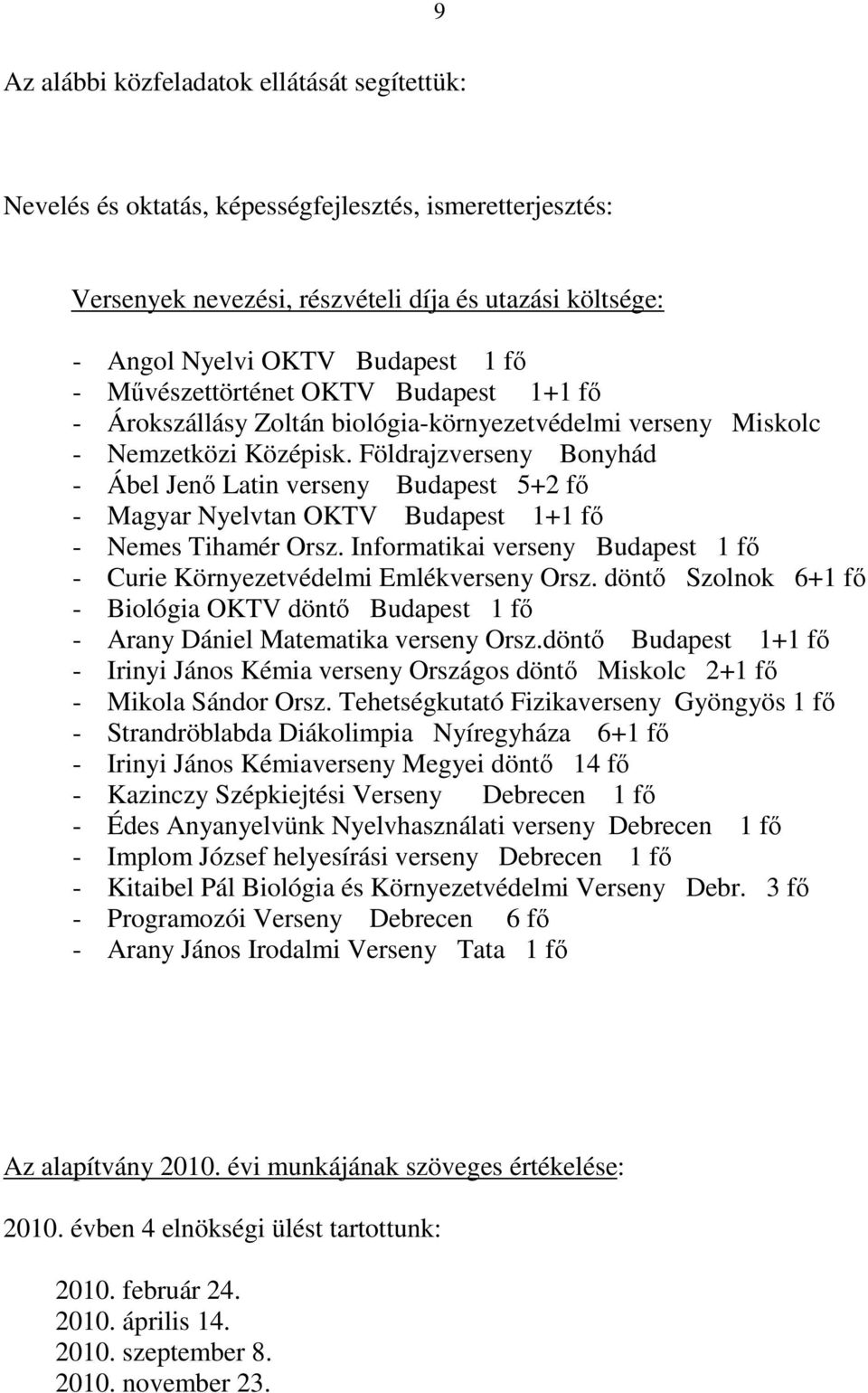 Földrajzverseny Bonyhád - Ábel Jenő Latin verseny Budapest 5+2 fő - Magyar Nyelvtan OKTV Budapest 1+1 fő - Nemes Tihamér Orsz.