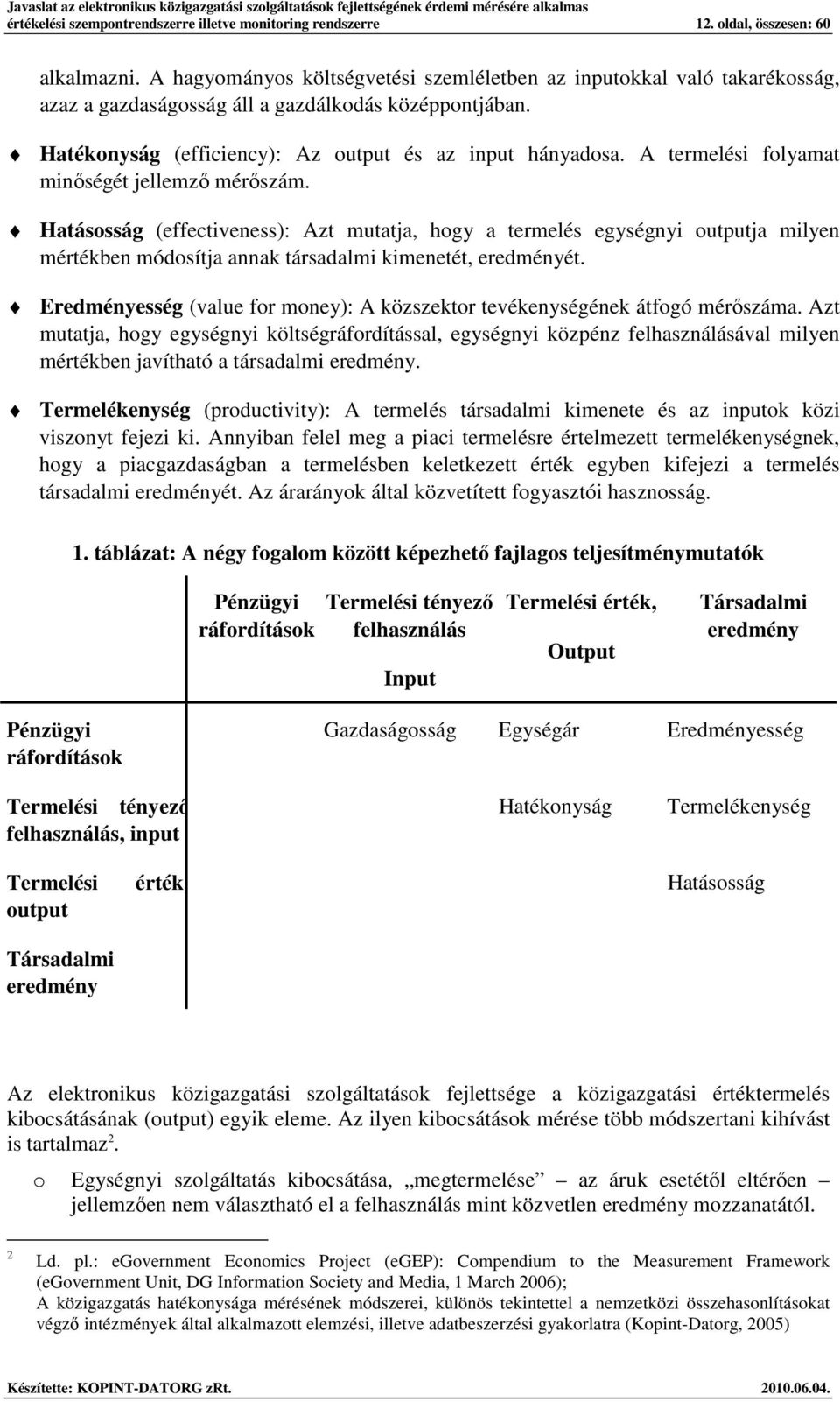 A termelési flyamat minıségét jellemzı mérıszám. Hatássság (effectiveness): Azt mutatja, hgy a termelés egységnyi utputja milyen mértékben módsítja annak társadalmi kimenetét, eredményét.