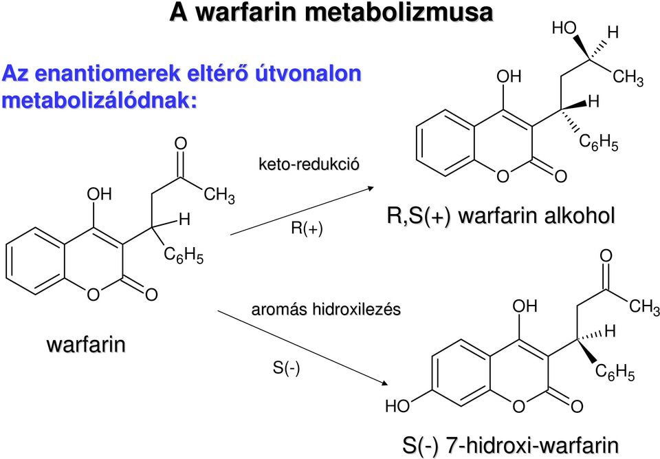 C 6 5 R,S(+) warfarin alkohol C 6 5 warfarin aromás