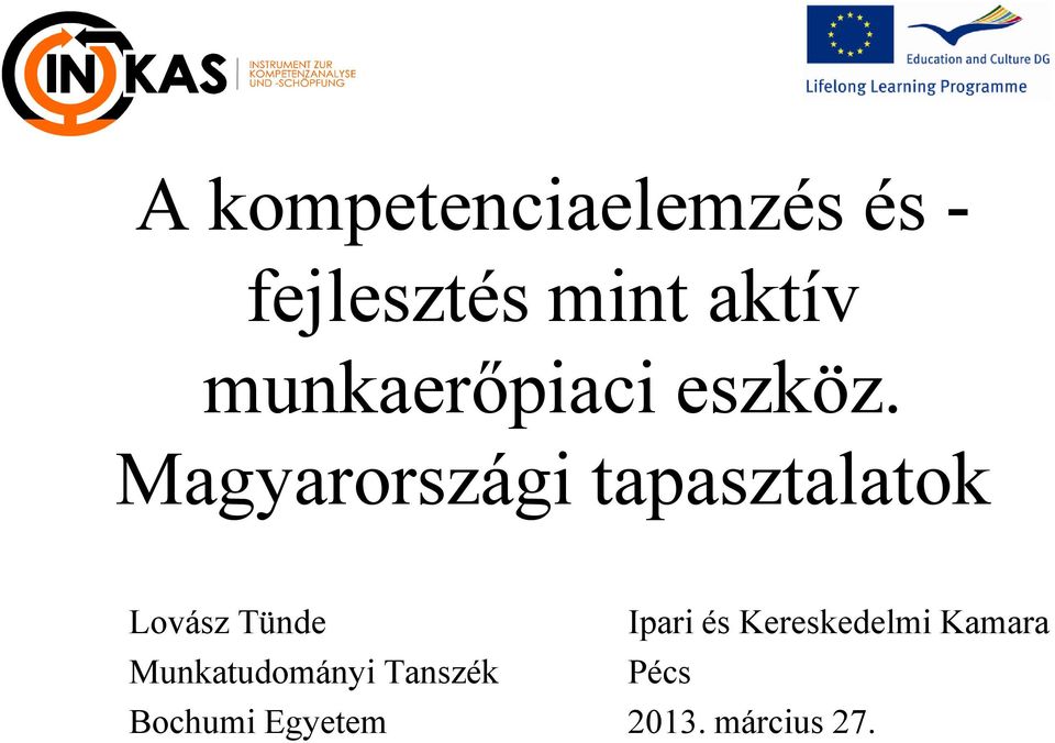 Magyarországi tapasztalatok Lovász Tünde Ipari és