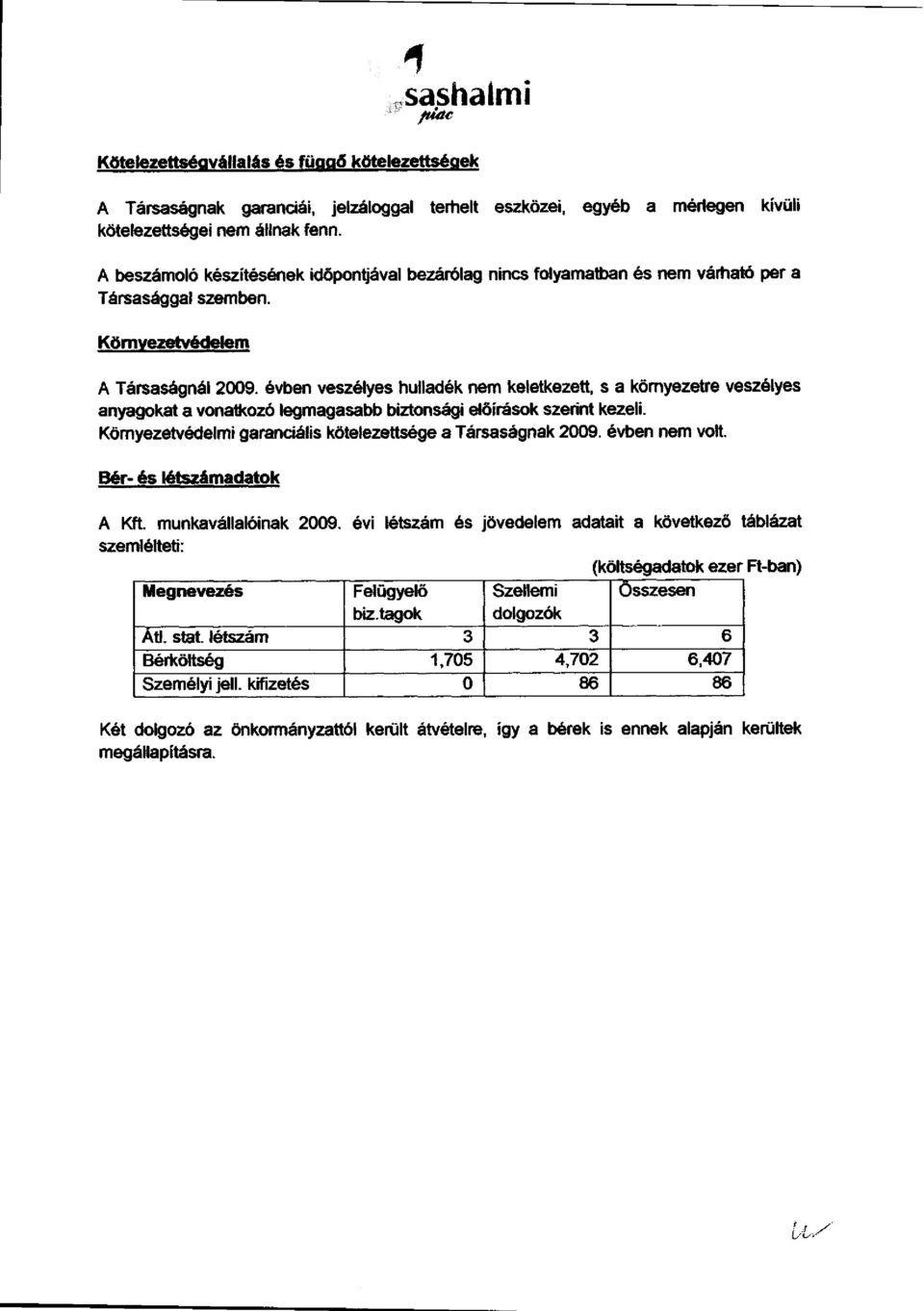 évben veszélyes hulladék nem keletkezett, s a környezetre veszélyes anyagokat a vonatkozó legmagasabb biztonsági előírások szerint kezeli.