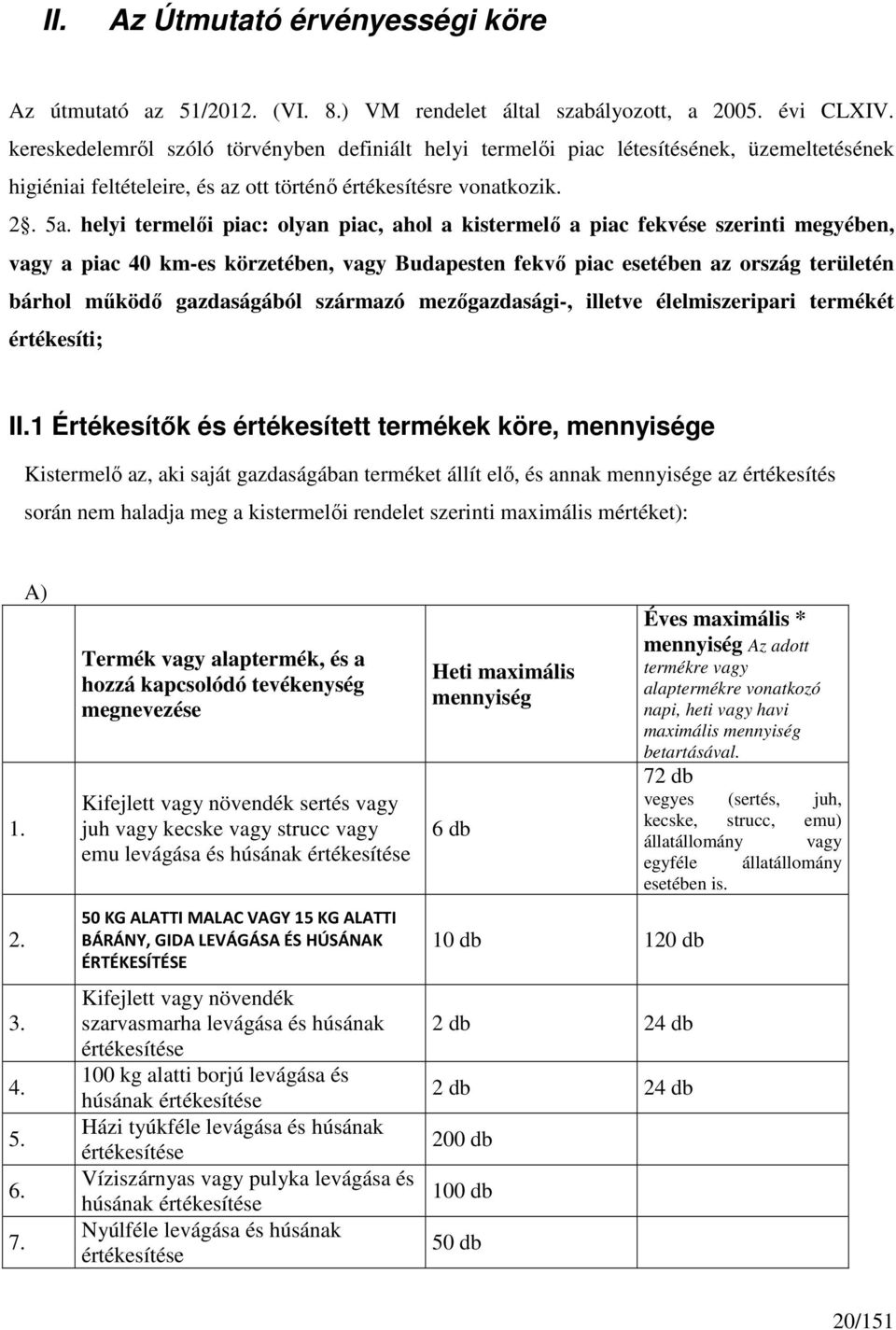 helyi termelıi piac: olyan piac, ahol a kistermelı a piac fekvése szerinti megyében, vagy a piac 40 km-es körzetében, vagy Budapesten fekvı piac esetében az ország területén bárhol mőködı