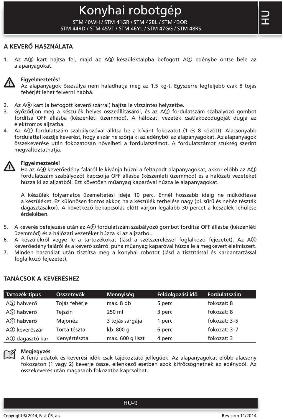 Győződjön meg a készülék helyes összeállításáról, és az Aqa fordulatszám szabályozó gombot fordítsa OFF állásba (készenléti üzemmód). A hálózati vezeték csatlakozódugóját dugja az elektromos aljzatba.