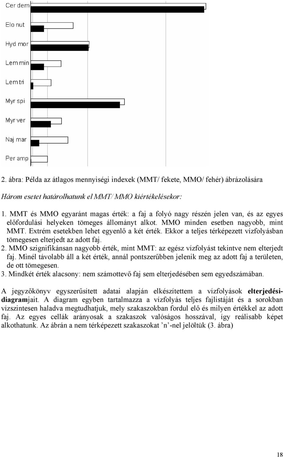 Extrém esetekben lehet egyenlő a két érték. Ekkor a teljes térképezett vízfolyásban tömegesen elterjedt az adott faj. 2.