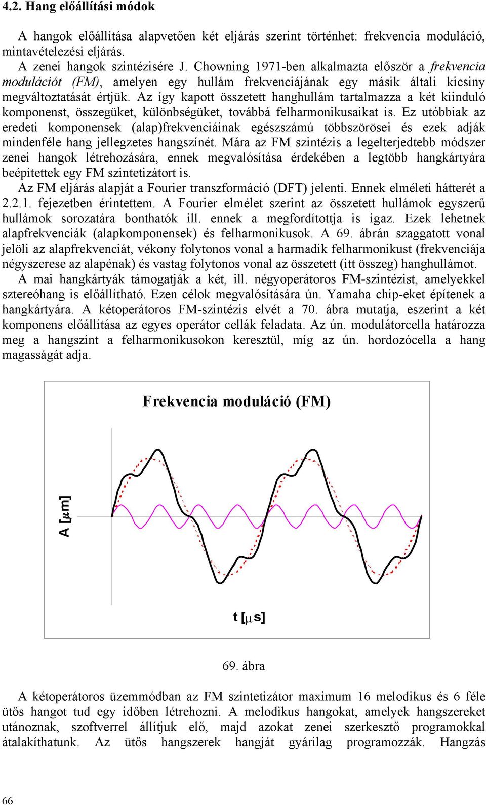 Az így kapott összetett hanghullám tartalmazza a két kiinduló komponenst, összegüket, különbségüket, továbbá felharmonikusaikat is.