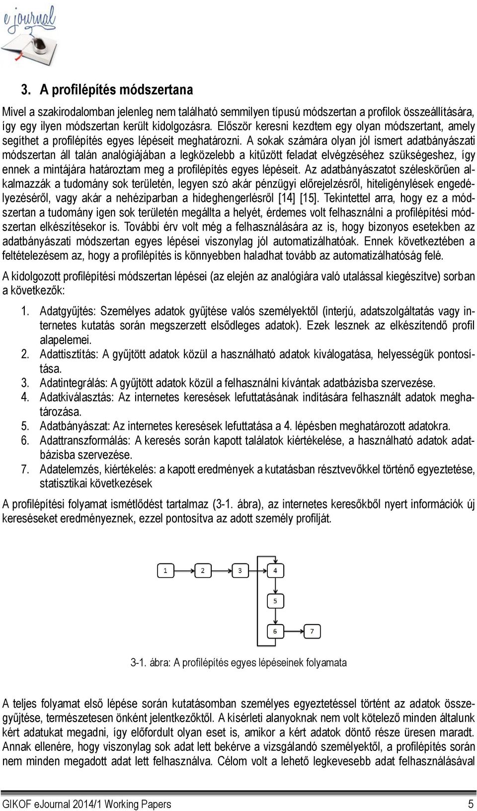 A sokak számára olyan jól ismert adatbányászati módszertan áll talán analógiájában a legközelebb a kitűzött feladat elvégzéséhez szükségeshez, így ennek a mintájára határoztam meg a profilépítés