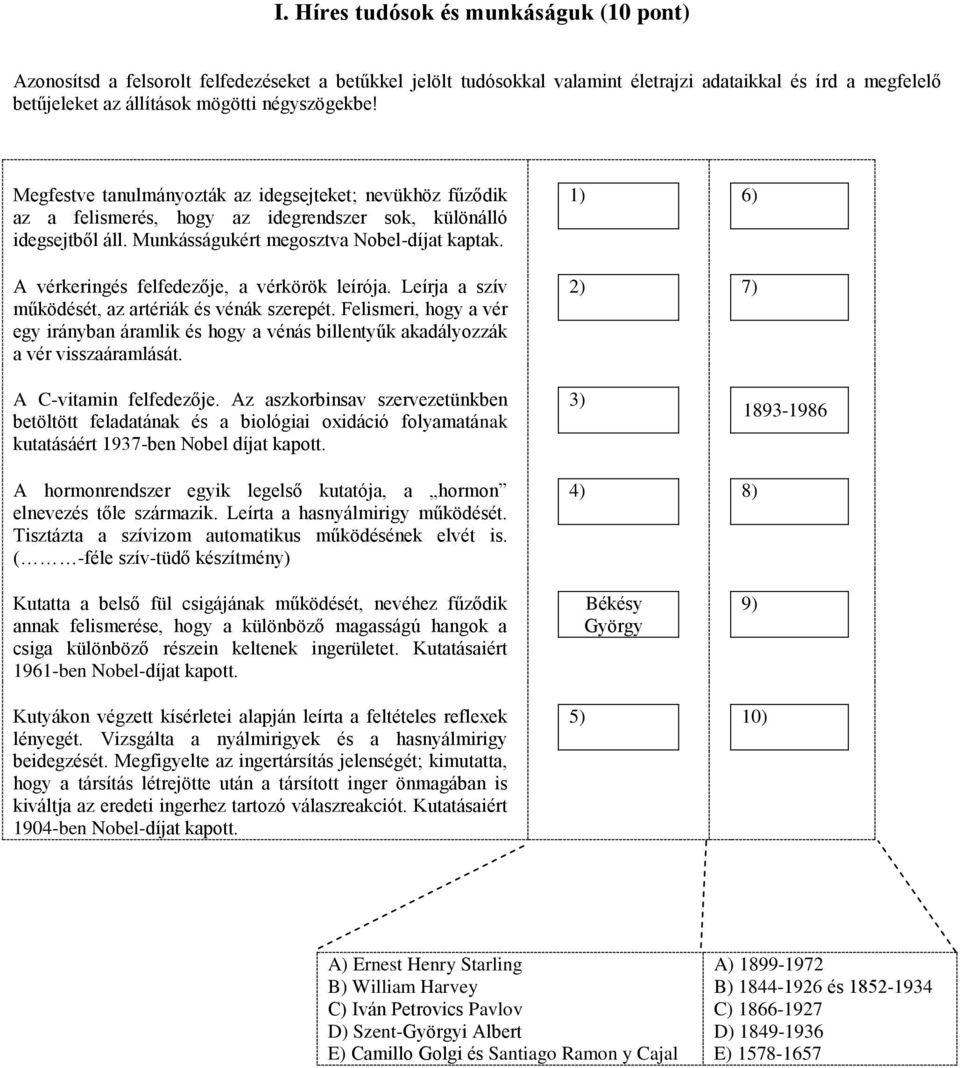 A vérkeringés felfedezője, a vérkörök leírója. Leírja a szív működését, az artériák és vénák szerepét.