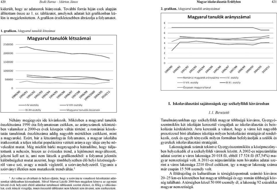 Iskolaválasztási sajátosságok egy székelyföldi kisvárosban 1.1. Bevezető Néhány megjegyzés ide kívánkozik.