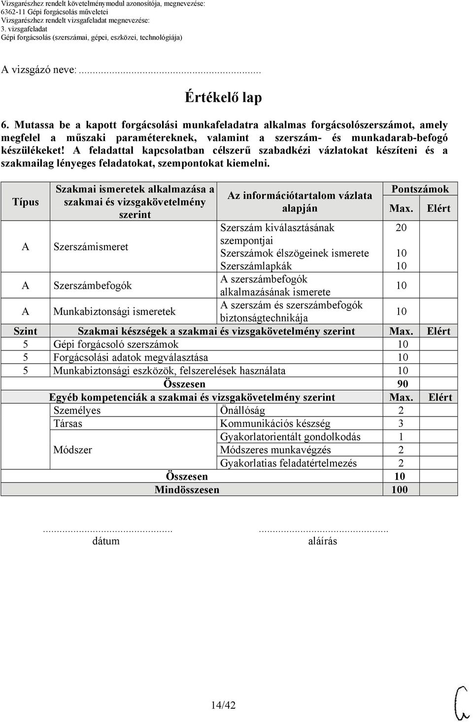 A feladattal kapcsolatban célszerű szabadkézi vázlatokat készíteni és a szakmailag lényeges feladatokat, szempontokat kiemelni.