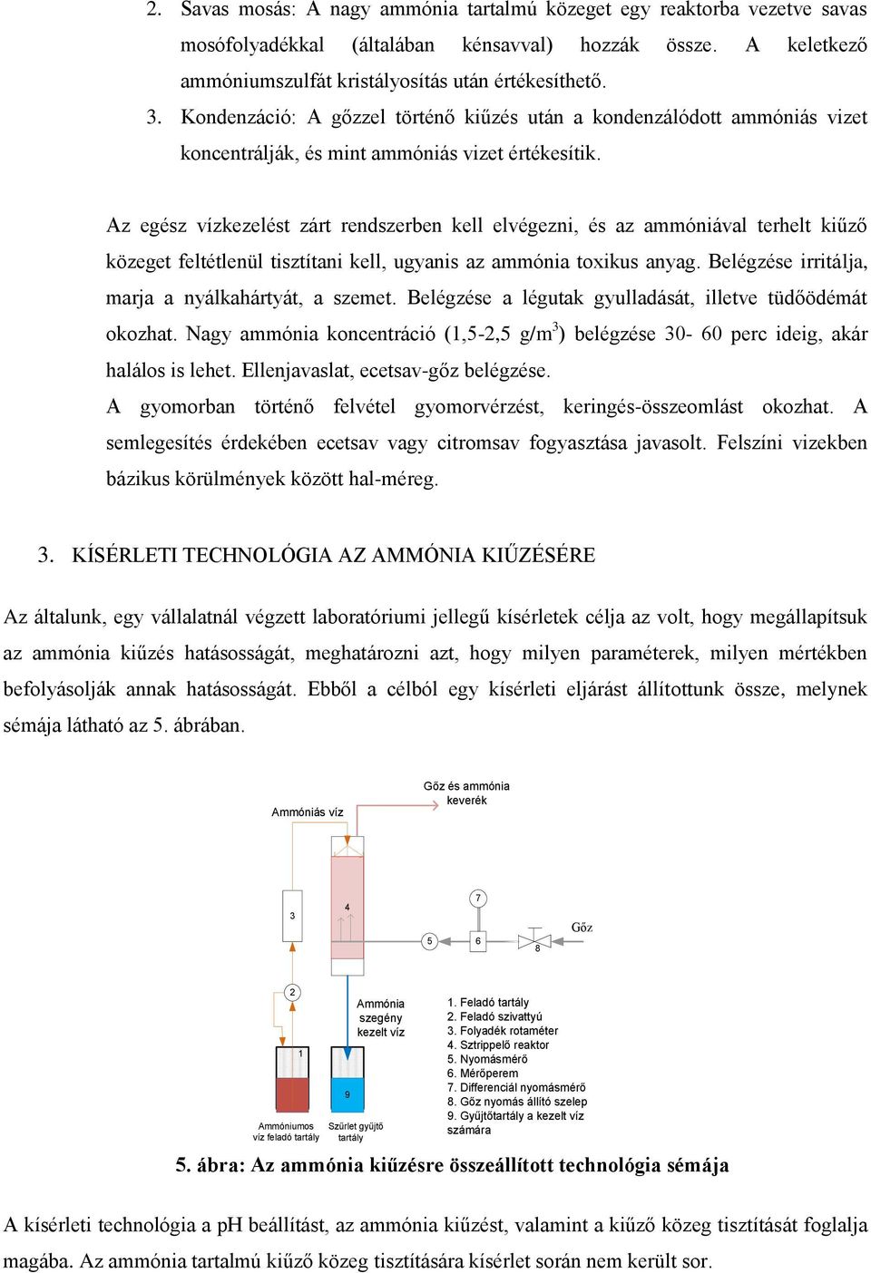 Az egész vízkezelést zárt rendszerben kell elvégezni, és az ammóniával terhelt kiűző közeget feltétlenül tisztítani kell, ugyanis az ammónia toxikus anyag.