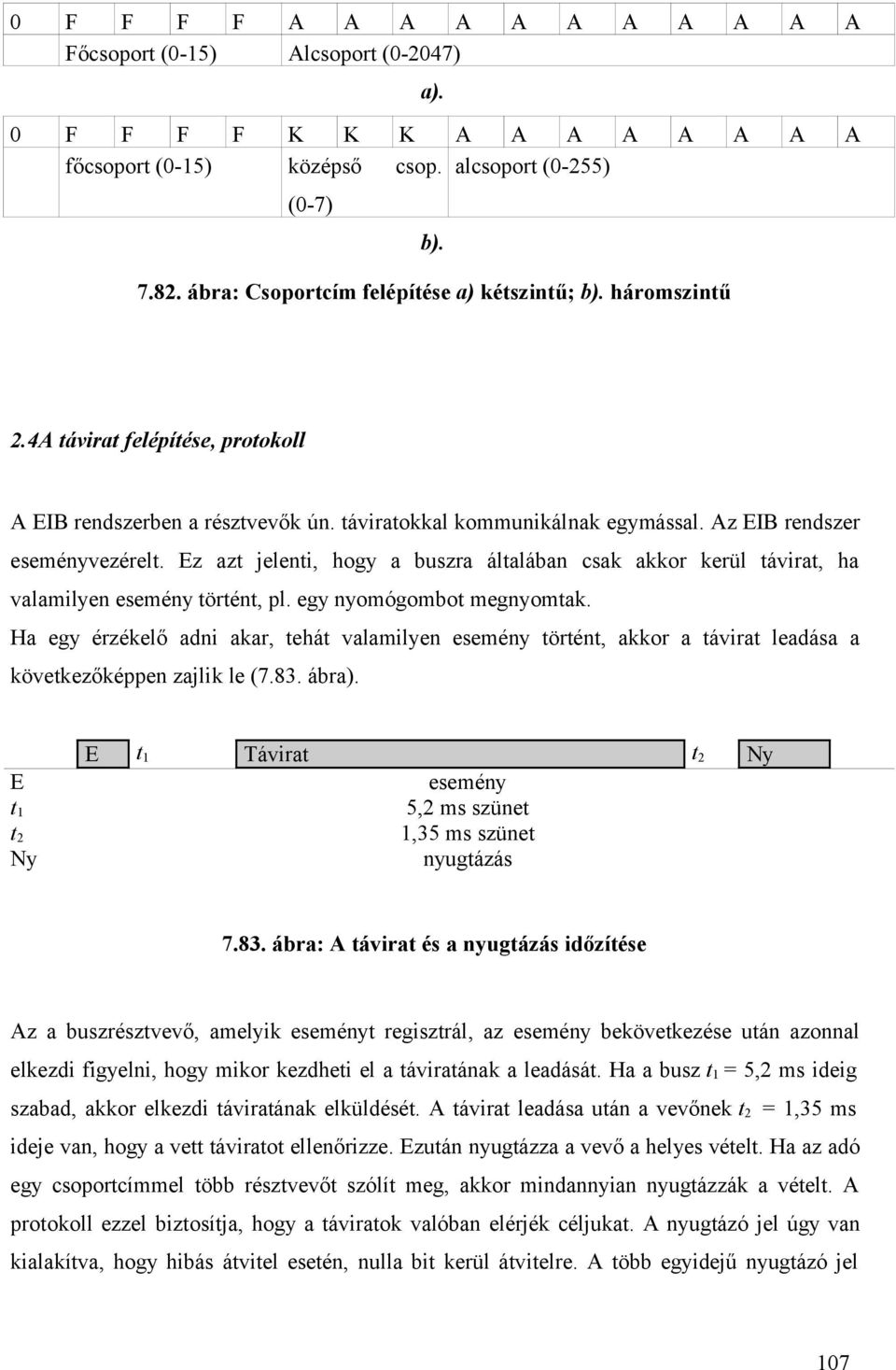 Ez azt jelenti, hogy a buszra általában csak akkor kerül távirat, ha valamilyen esemény történt, pl. egy nyomógombot megnyomtak.