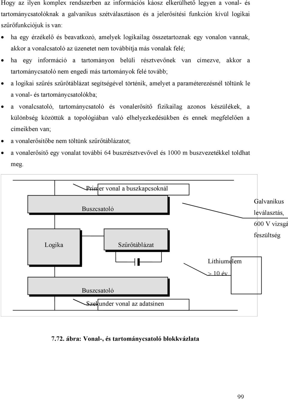 résztvevőnek van címezve, akkor a tartománycsatoló nem engedi más tartományok felé tovább; a logikai szűrés szűrőtáblázat segítségével történik, amelyet a paraméterezésnél töltünk le a vonal- és