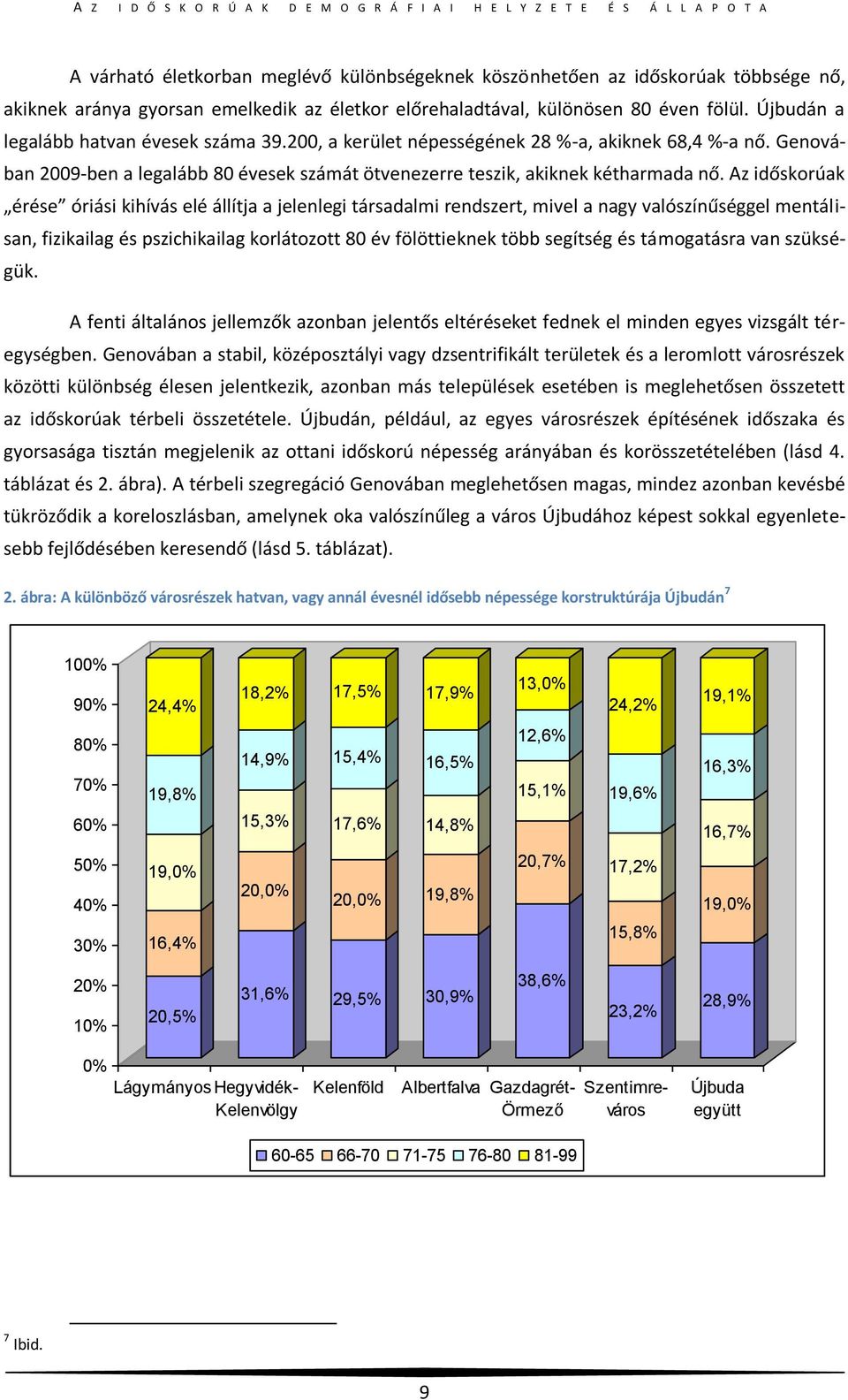 Genovában 2009-ben a legalább 80 évesek számát ötvenezerre teszik, akiknek kétharmada nő.