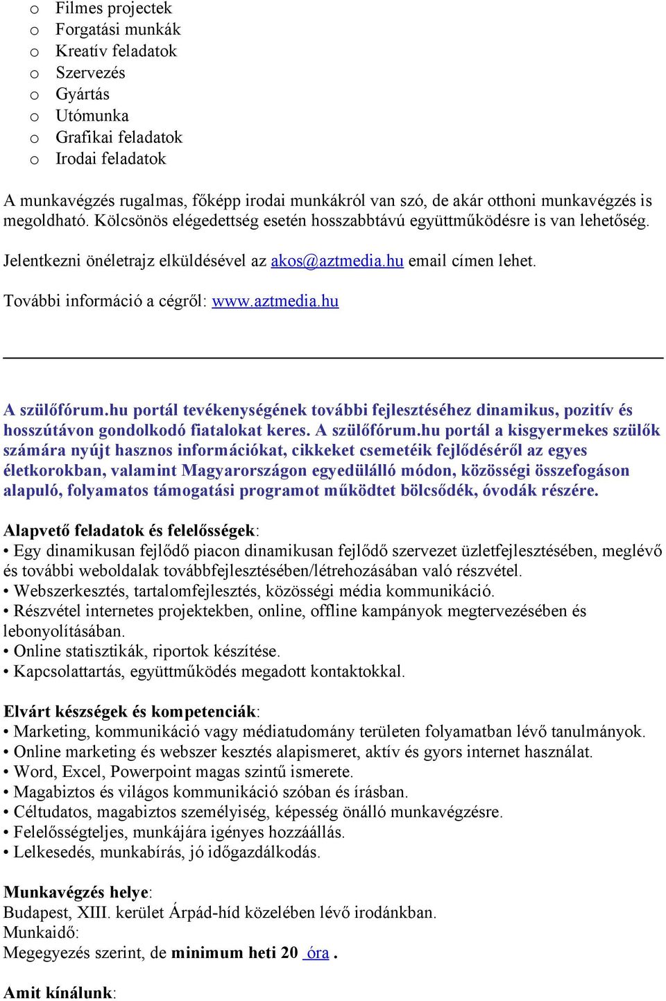 aztmedia.hu A szülőfórum.