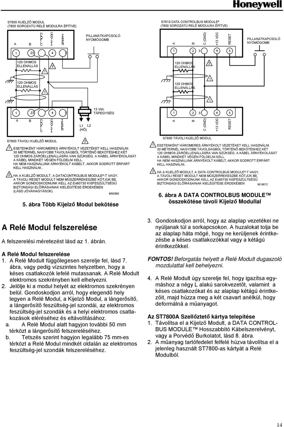 T E S E R L L (HÕ) ESETENKÉNT HÁROMERES ÁRNYÉKOLT VEZETÉKET KELL HASZNÁLNI. 30 MÉTERNÉL NAGYOBB TÁVOLSÁGBÓL TÖRTÉNÕ BEKÖTÉSHEZ KÉT 0 OHMOS ZÁRÓELLENÁLLÁSRA VAN SZÜKSÉG.