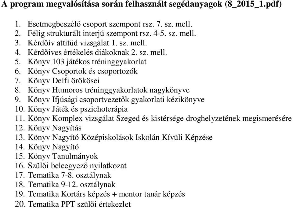 Könyv Humoros tréninggyakorlatok nagykönyve 9. Könyv Ifjúsági csoportvezetők gyakorlati kézikönyve 10. Könyv Játék és pszichoterápia 11.