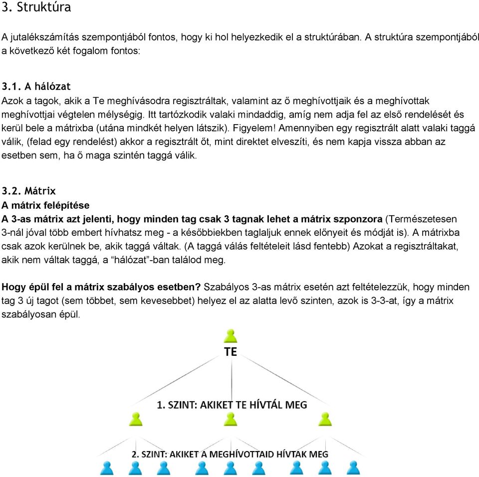 Itt tartózkodik valaki mindaddig, amíg nem adja fel az első rendelését és kerül bele a mátrixba (utána mindkét helyen látszik). Figyelem!