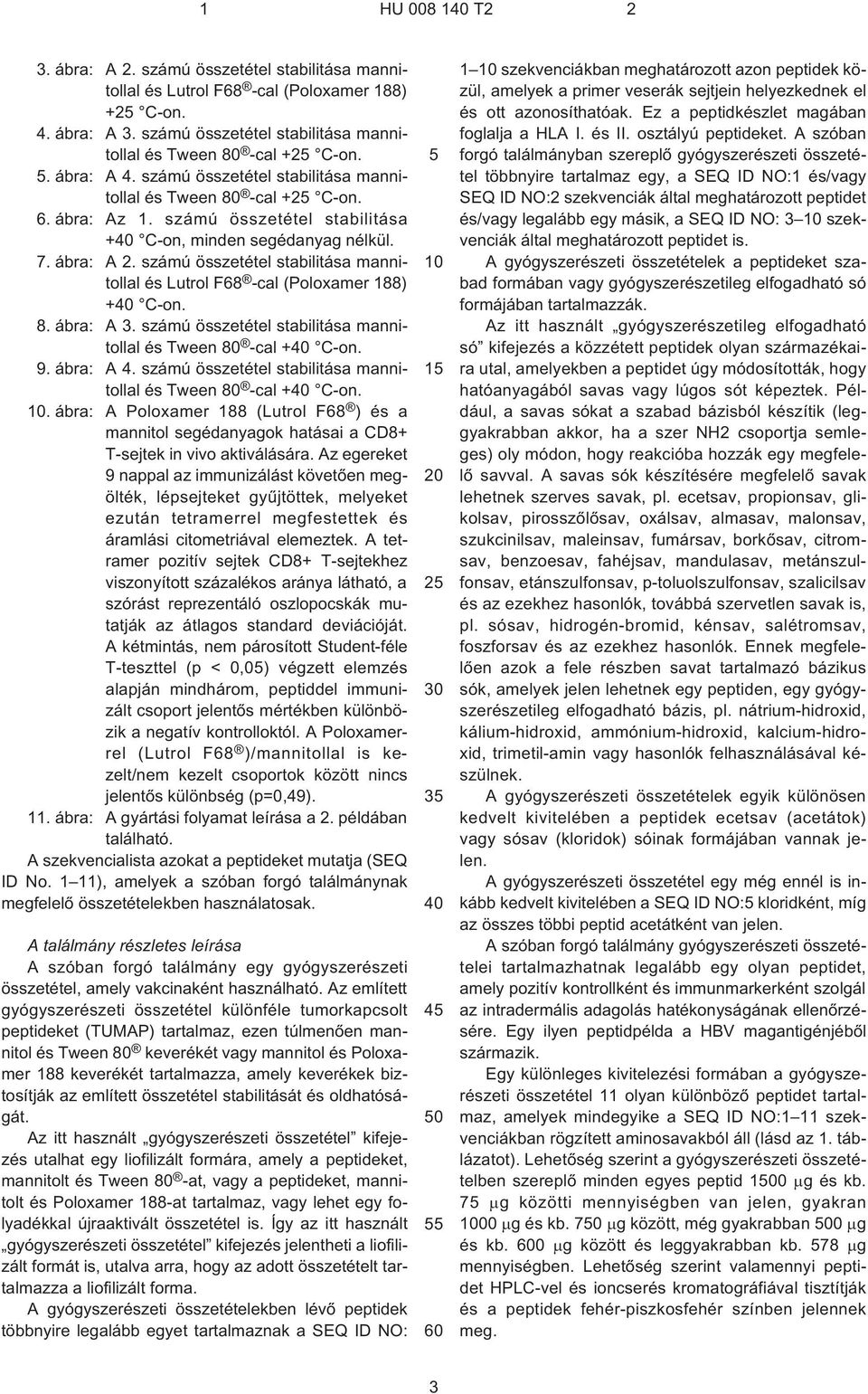 számú összetétel stabilitása mannitollal és Lutrol F68 -cal (Poloxamer 188) +40 C¹on. 8. ábra: A 3. számú összetétel stabilitása mannitollal és Tween 80 -cal +40 C¹on. 9. ábra: A 4.