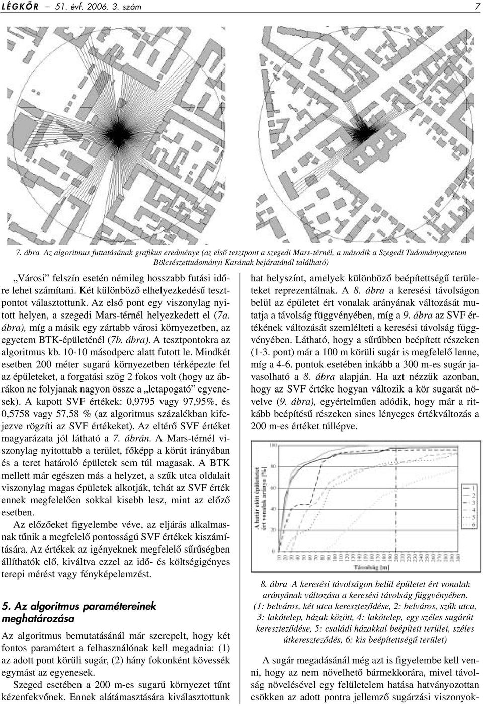 esetén némileg hosszabb futási idôre lehet számítani. Két különbözô elhelyezkedésû tesztpontot választottunk. Az elsô pont egy viszonylag nyitott helyen, a szegedi Mars-térnél helyezkedett el (7a.
