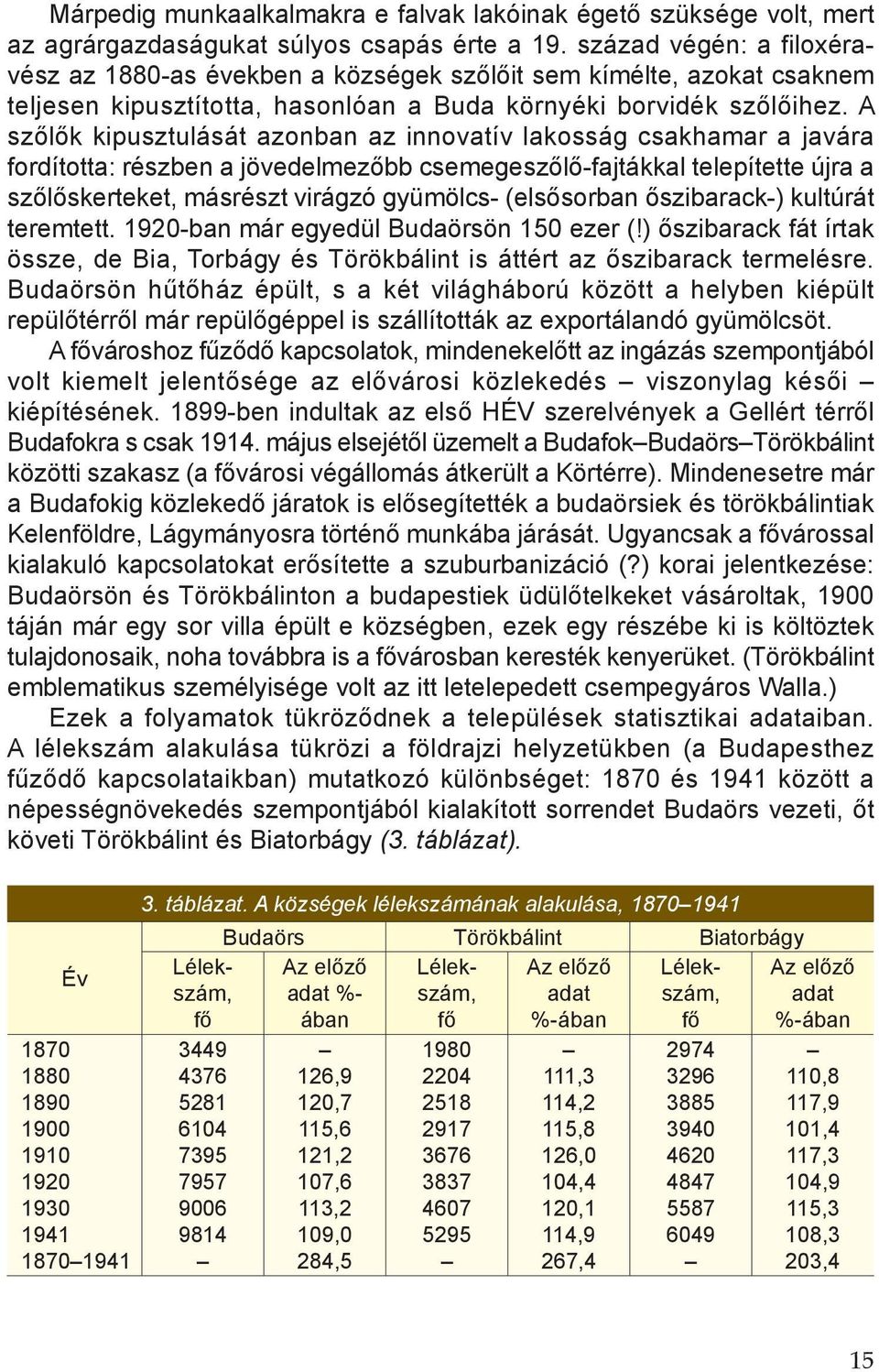 A szőlők kipusztulását azonban az innovatív lakosság csakhamar a javára fordította: részben a jövedelmezőbb csemegeszőlő-fajtákkal telepítette újra a szőlőskerteket, másrészt virágzó gyümölcs-