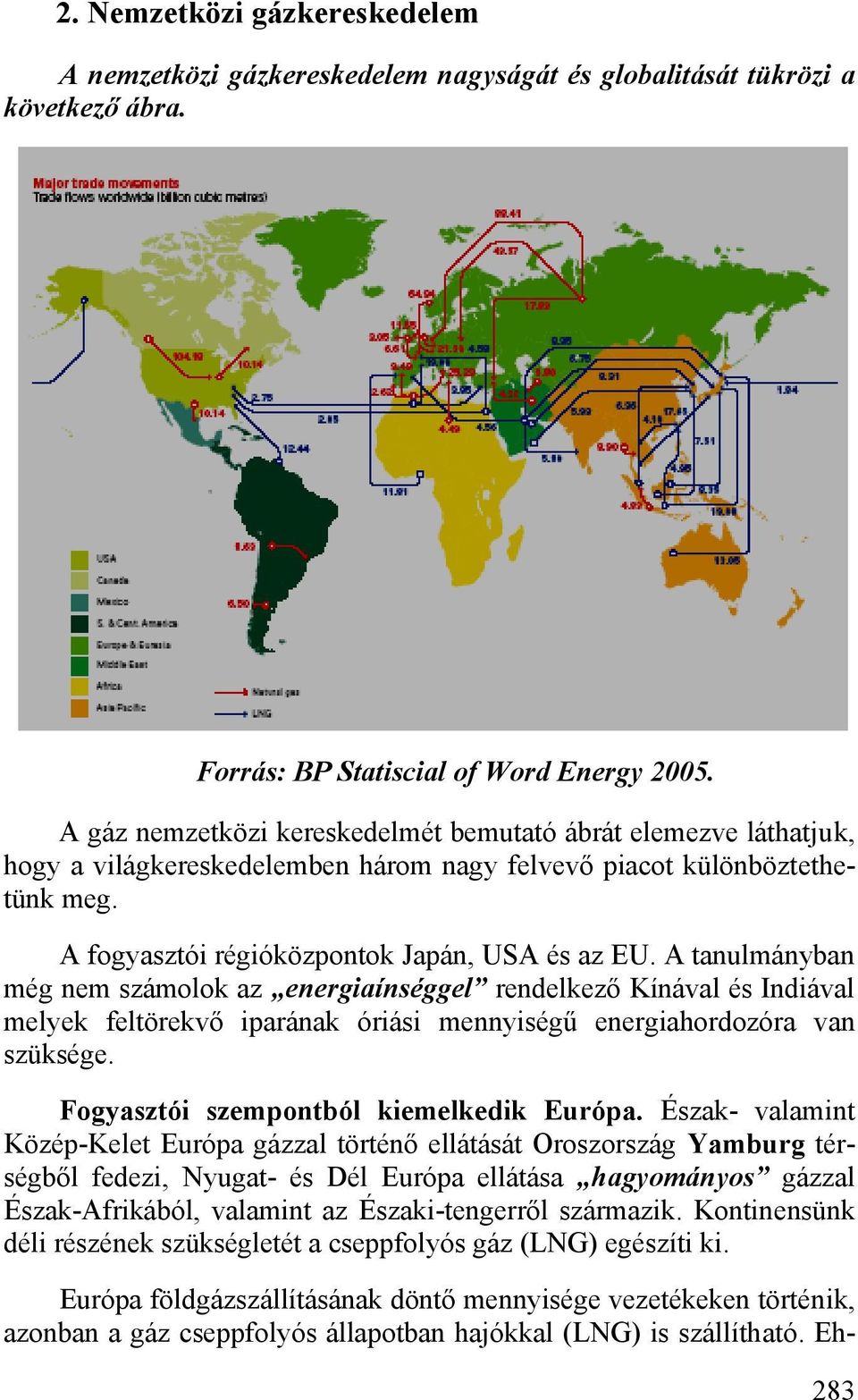 A tanulmányban még nem számolok az energiaínséggel rendelkező Kínával és Indiával melyek feltörekvő iparának óriási mennyiségű energiahordozóra van szüksége. Fogyasztói szempontból kiemelkedik Európa.