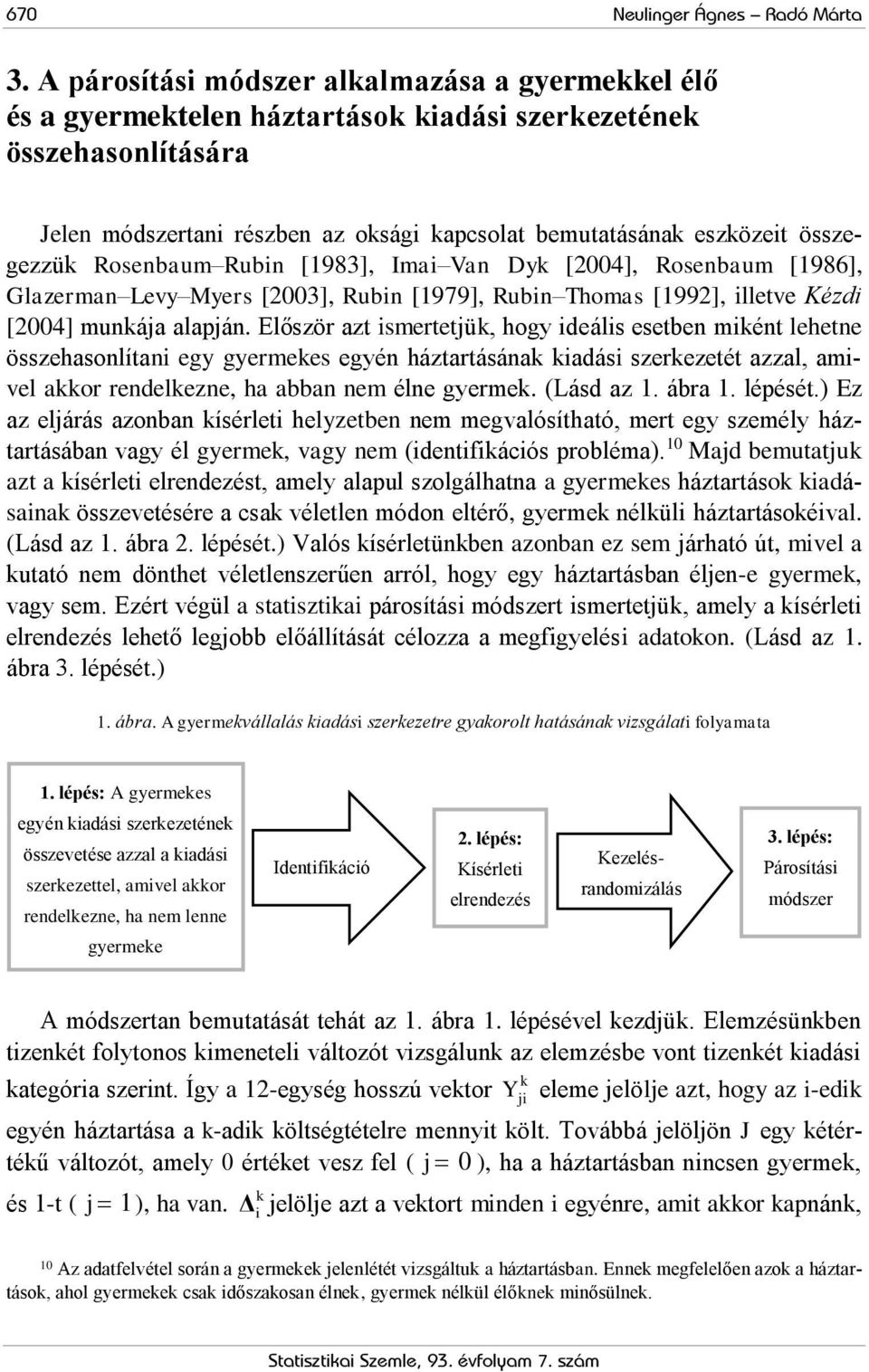 összegezzük Rosenbaum Rubin [1983], Imai Van Dyk [2004], Rosenbaum [1986], Glazerman Levy Myers [2003], Rubin [1979], Rubin Thomas [1992], illetve Kézdi [2004] munkája alapján.