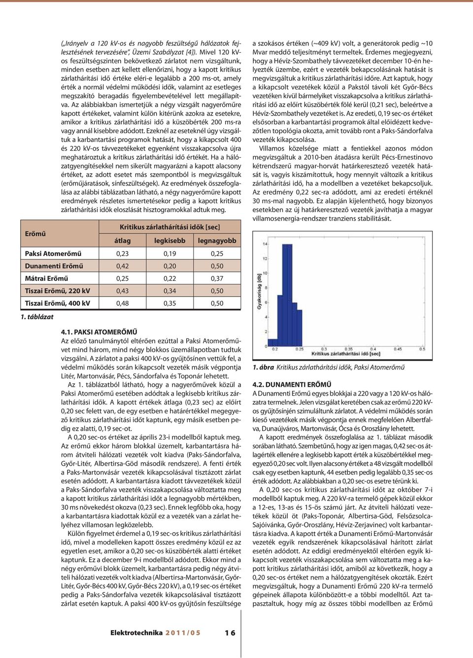 érték a normál védelmi működési idők, valamint az esetleges megszakító beragadás figyelembevételével lett megállapítva.