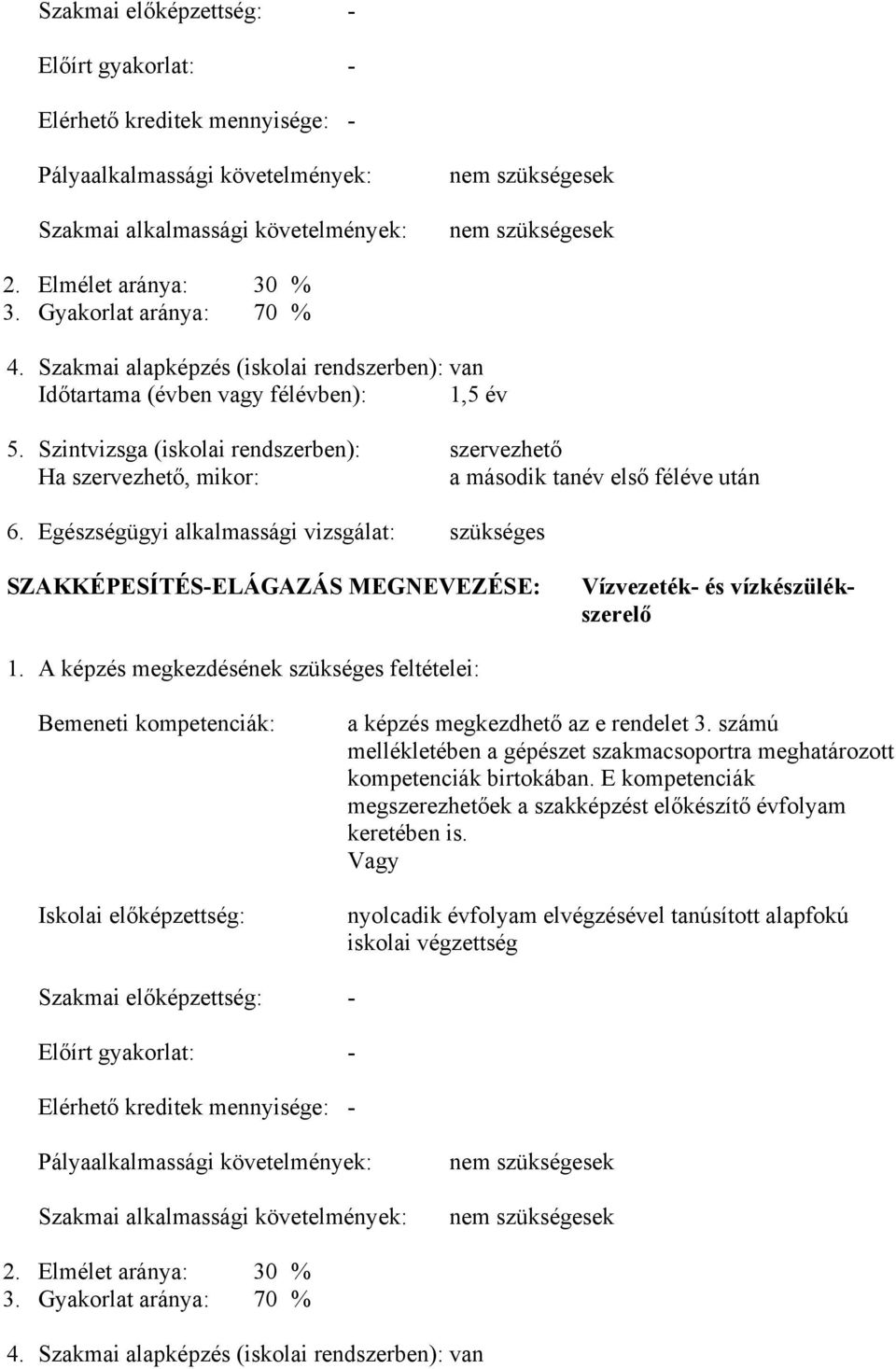 Szintvizsga (iskolai rendszerben): szervezhető Ha szervezhető, mikor: a második tanév első féléve után 6.