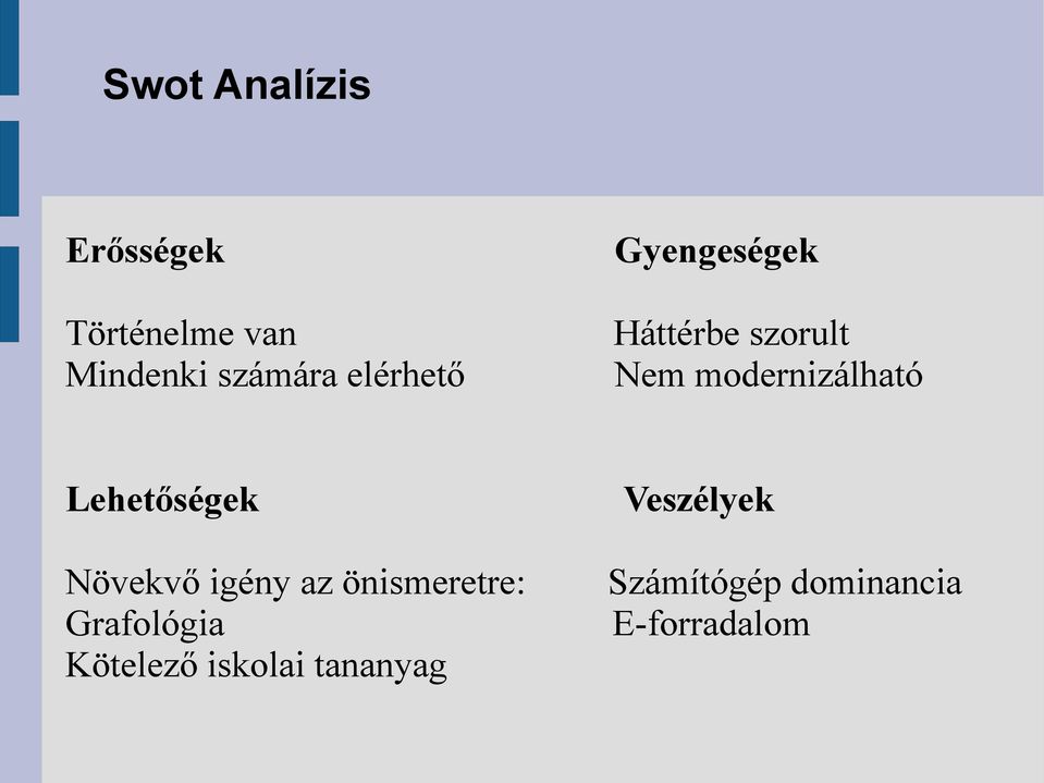 modernizálható Lehetőségek Veszélyek Növekvő igény az