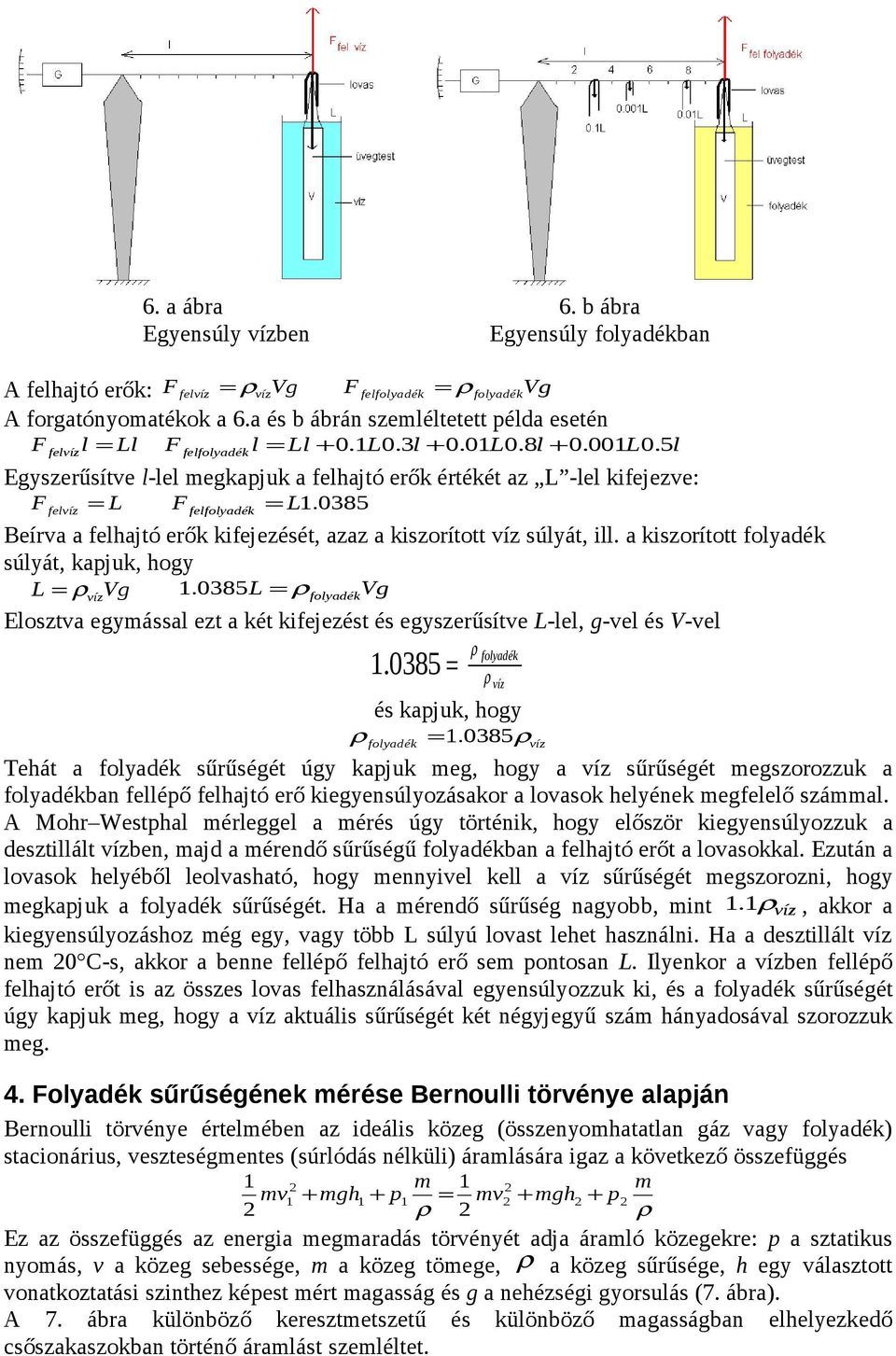 kiszorított folydék súlyát, kpjuk, hogy L Vg.085L Vg víz folydék Elosztv egyássl ezt két kifejezést és egyszerűsítve L-lel, g-vel és V-vel.085 folydék víz és kpjuk, hogy.