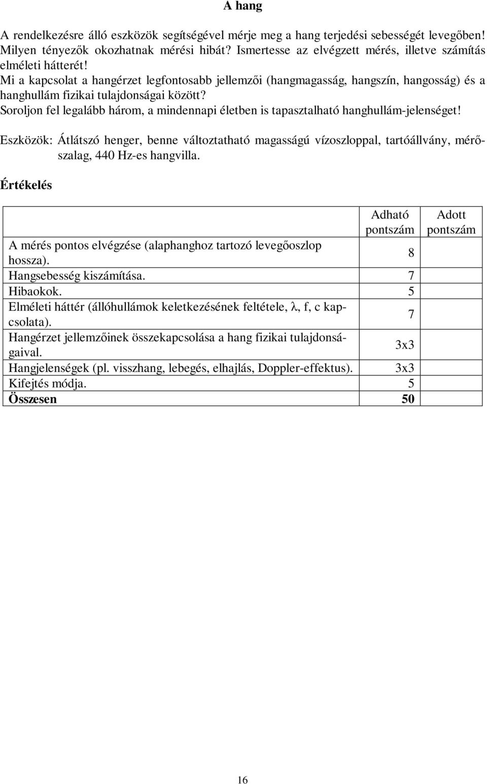 Soroljon fel legalább három, a mindennapi életben is tapasztalható hanghullám-jelenséget!