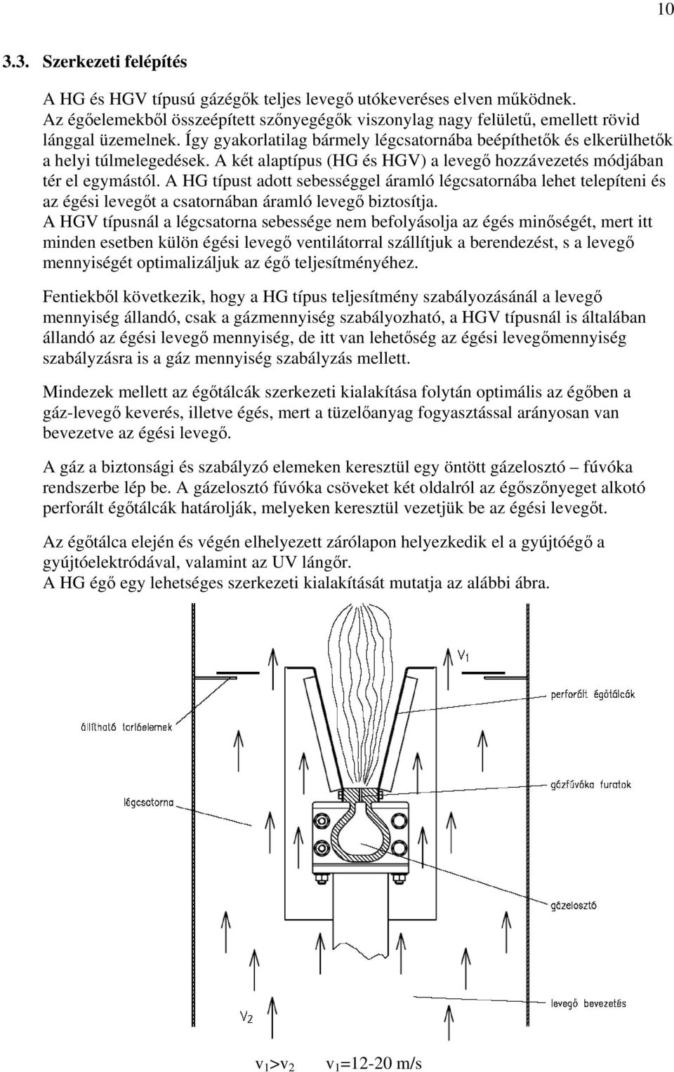 A HG típust adott sebességgel áramló légcsatornába lehet telepíteni és az égési levegőt a csatornában áramló levegő biztosítja.