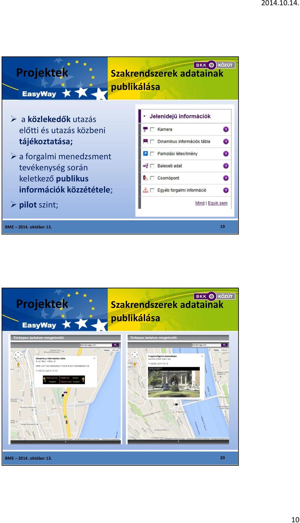 keletkező publikus információk közzététele; pilot szint; BME 2014.