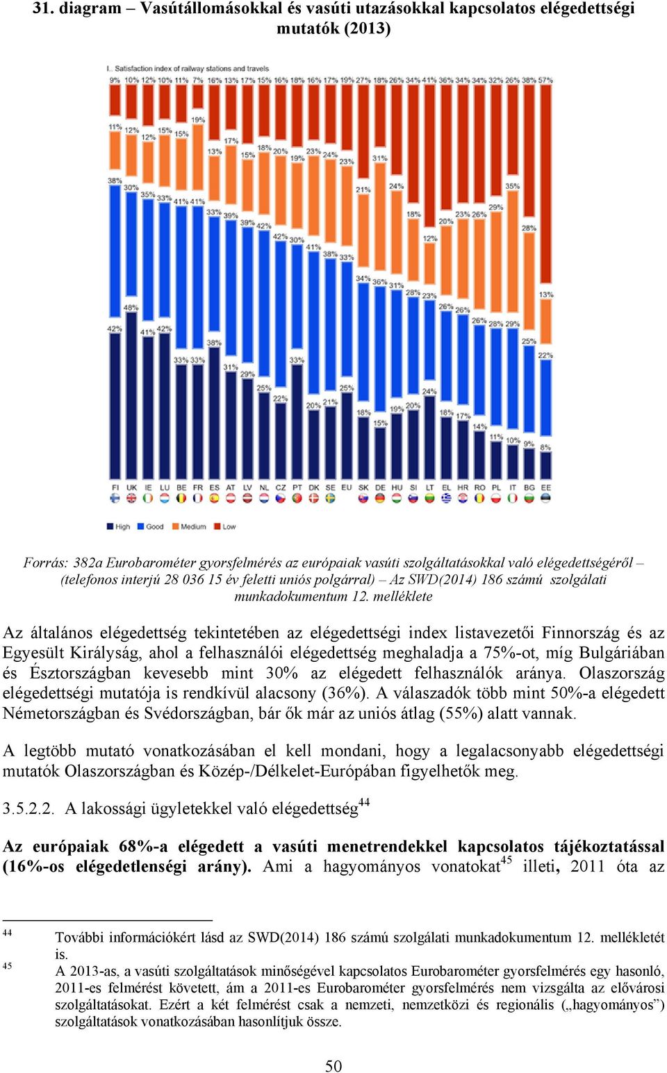 melléklete Az általános elégedettség tekintetében az elégedettségi index listavezetői Finnország és az Egyesült Királyság, ahol a felhasználói elégedettség meghaladja a 75%-ot, míg Bulgáriában és